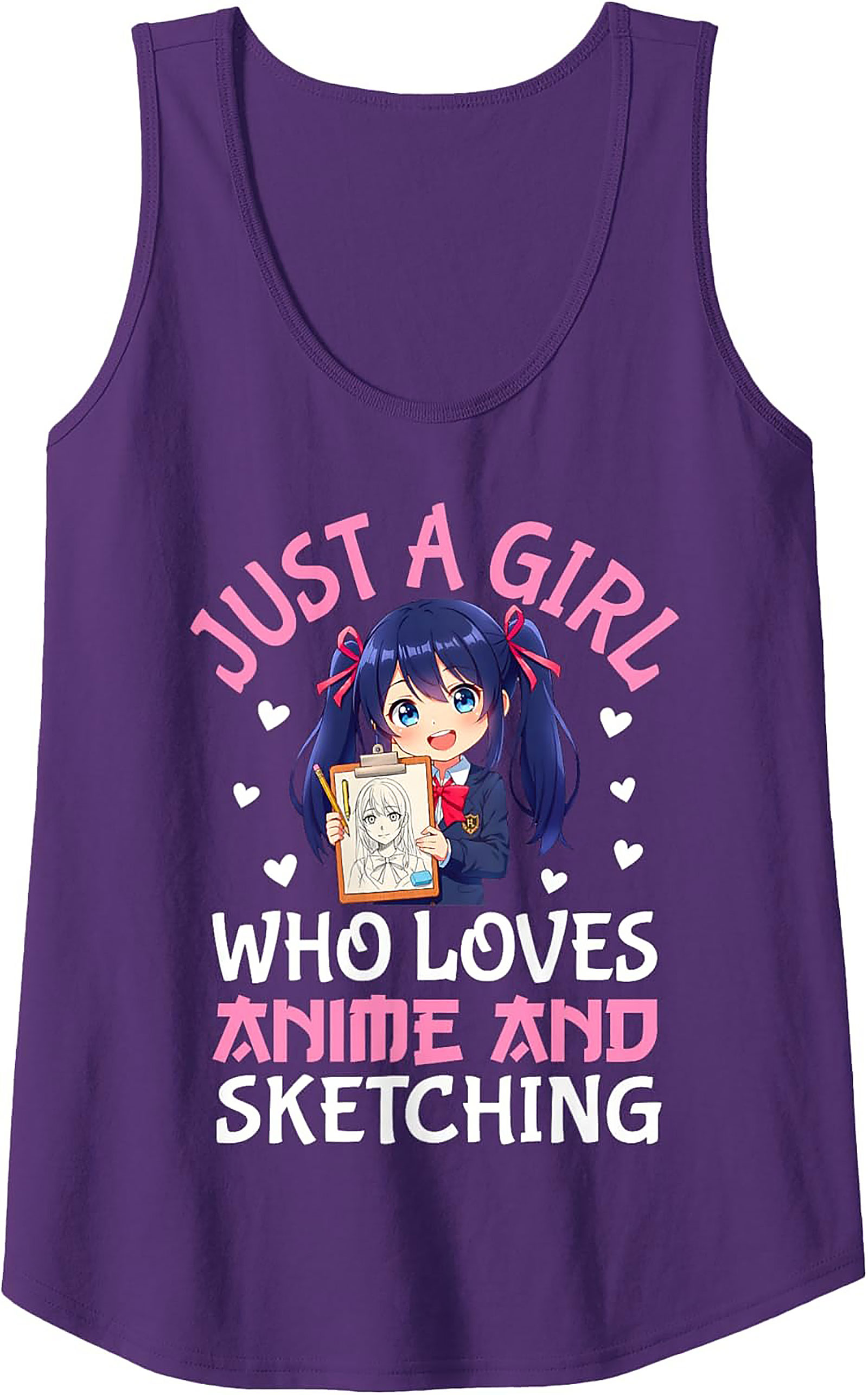 Anime Artist Graphic Tank | Just A Girl Who Loves Sketching
