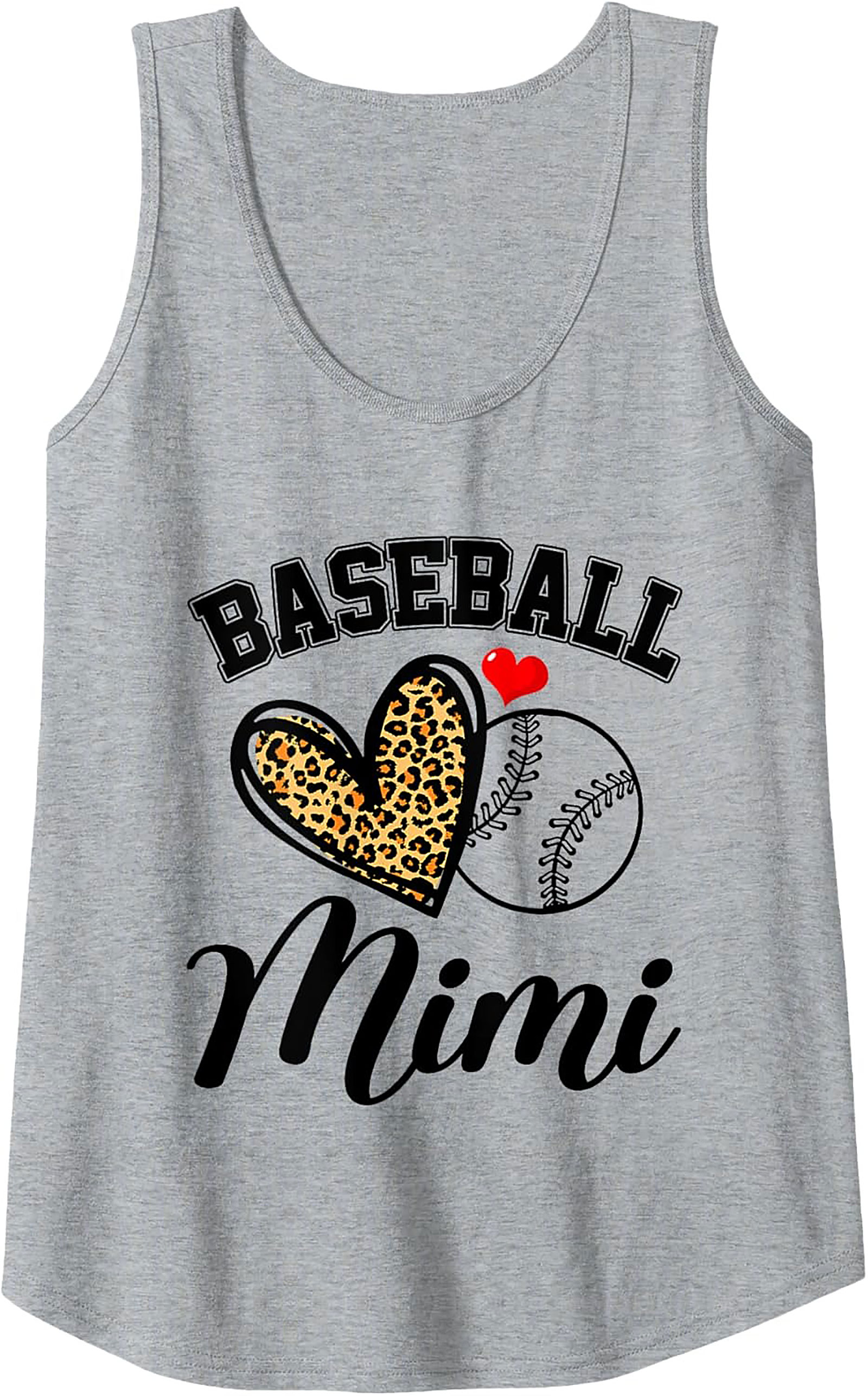 Baseball Mimi Tank Top Leopard Print Graphic Tank