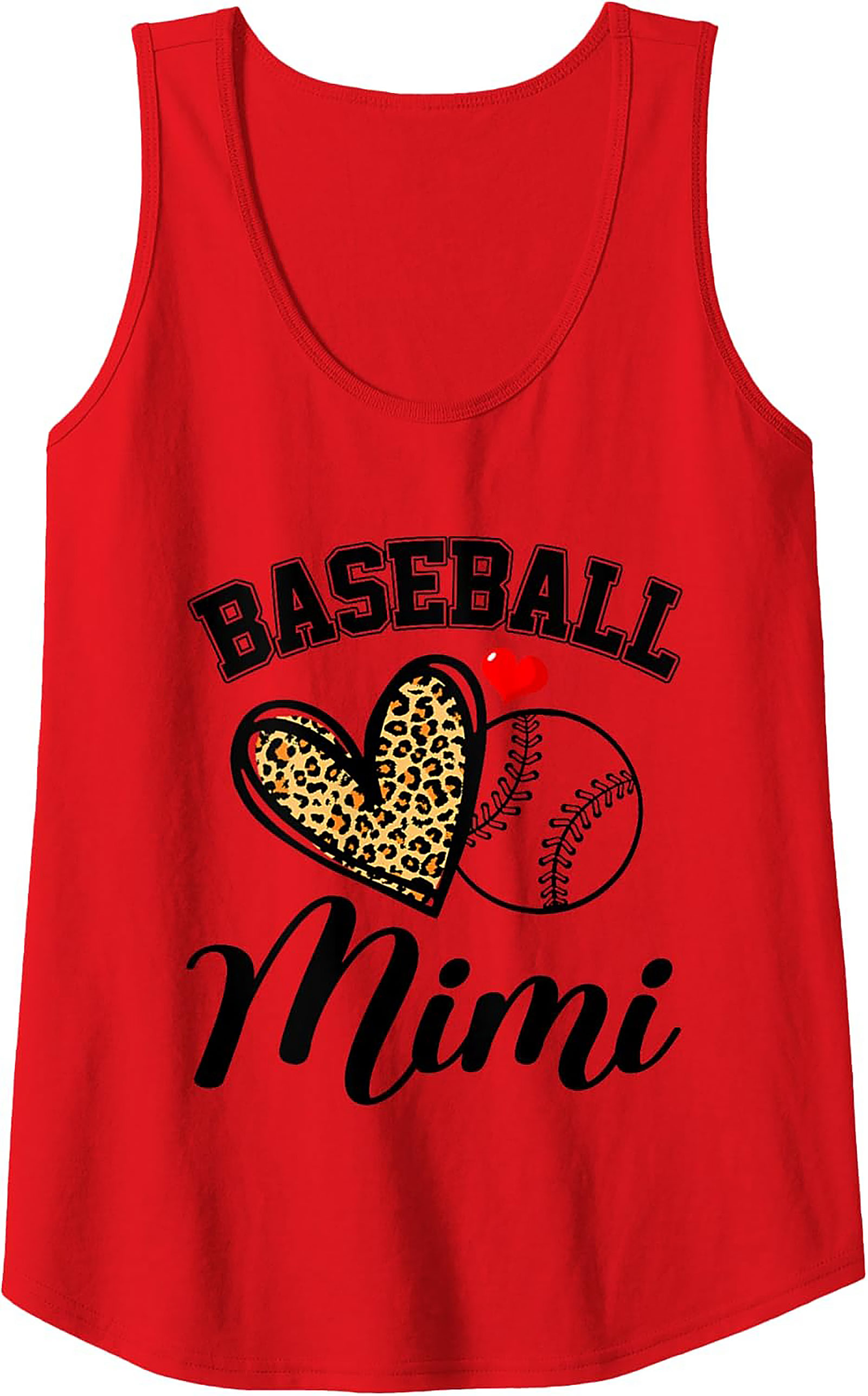 Baseball Mimi Tank Top Leopard Print Graphic Tank