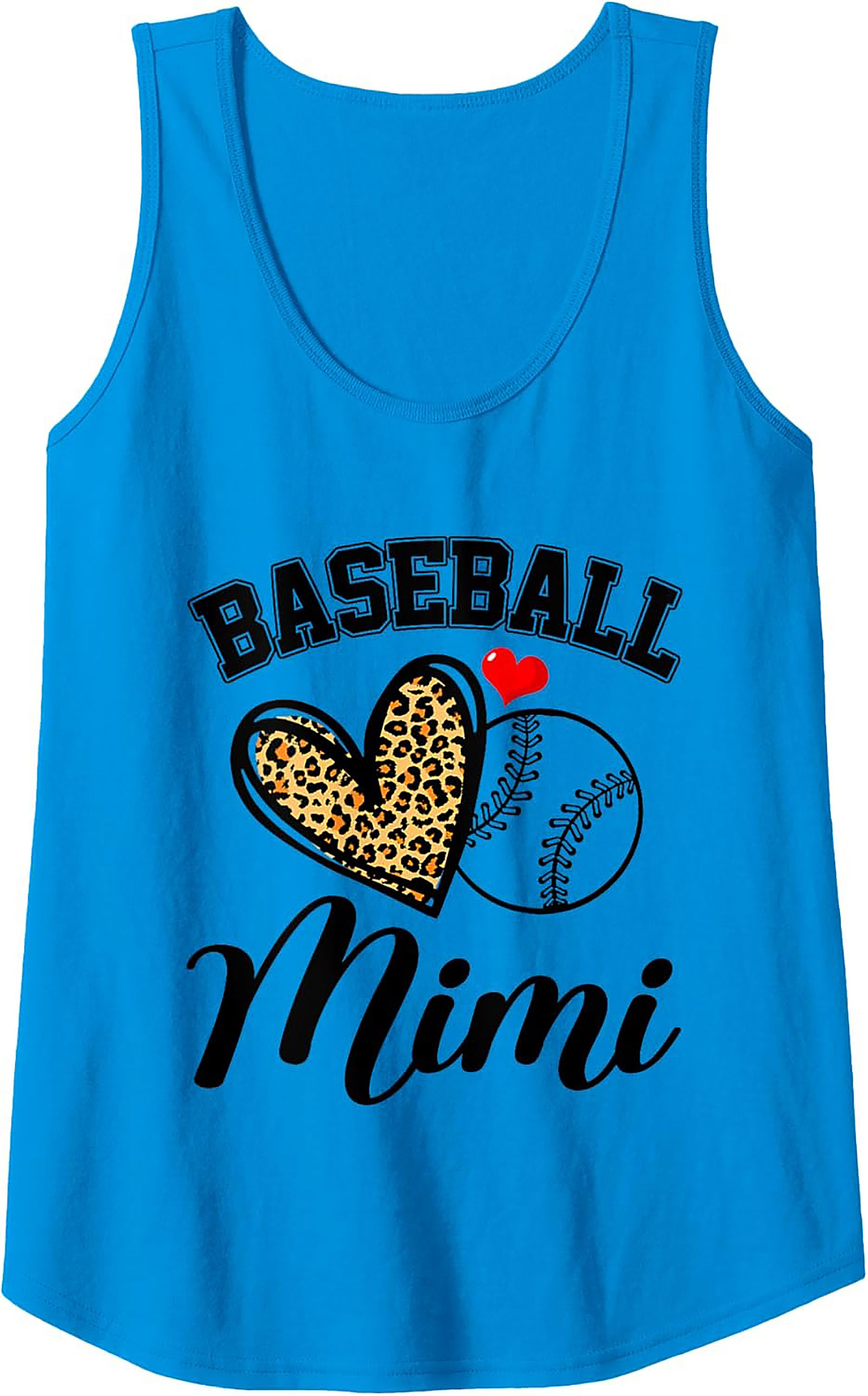 Baseball Mimi Tank Top Leopard Print Graphic Tank