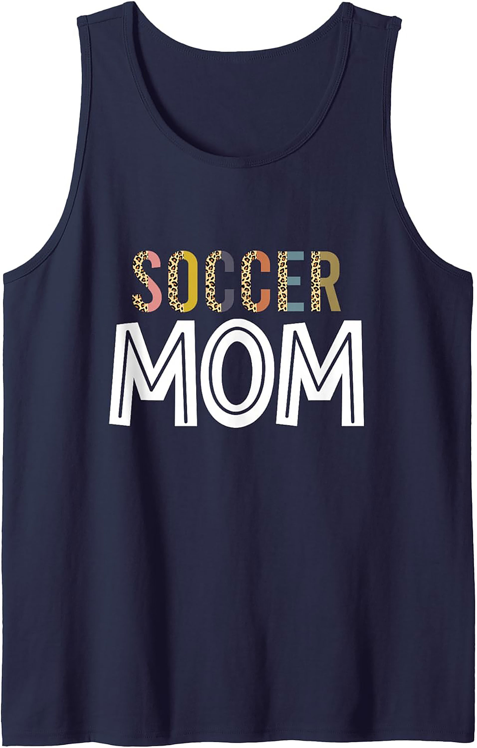 Soccer Mom Graphic Tank Leopard Print Sleeveless Shirt