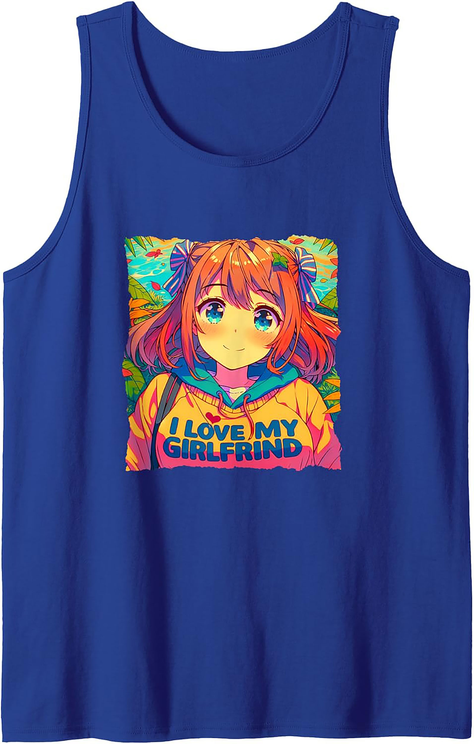 I Love My Girlfriend Anime Vaporwave Graphic Tank Top