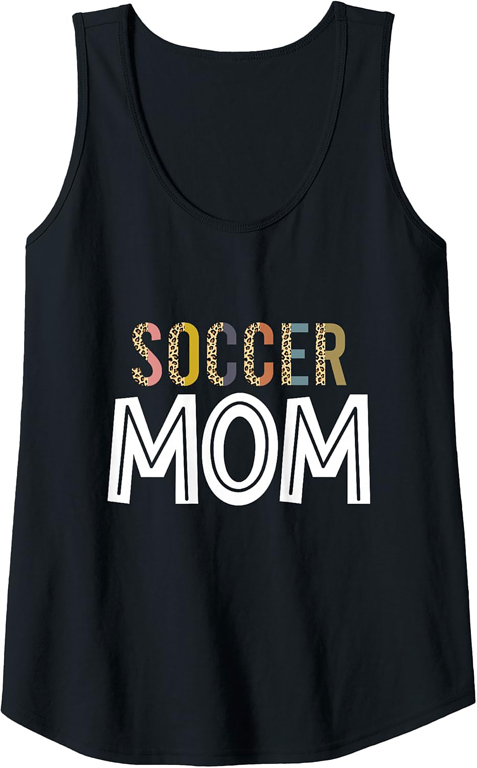 Soccer Mom Graphic Tank Leopard Print Sleeveless Shirt