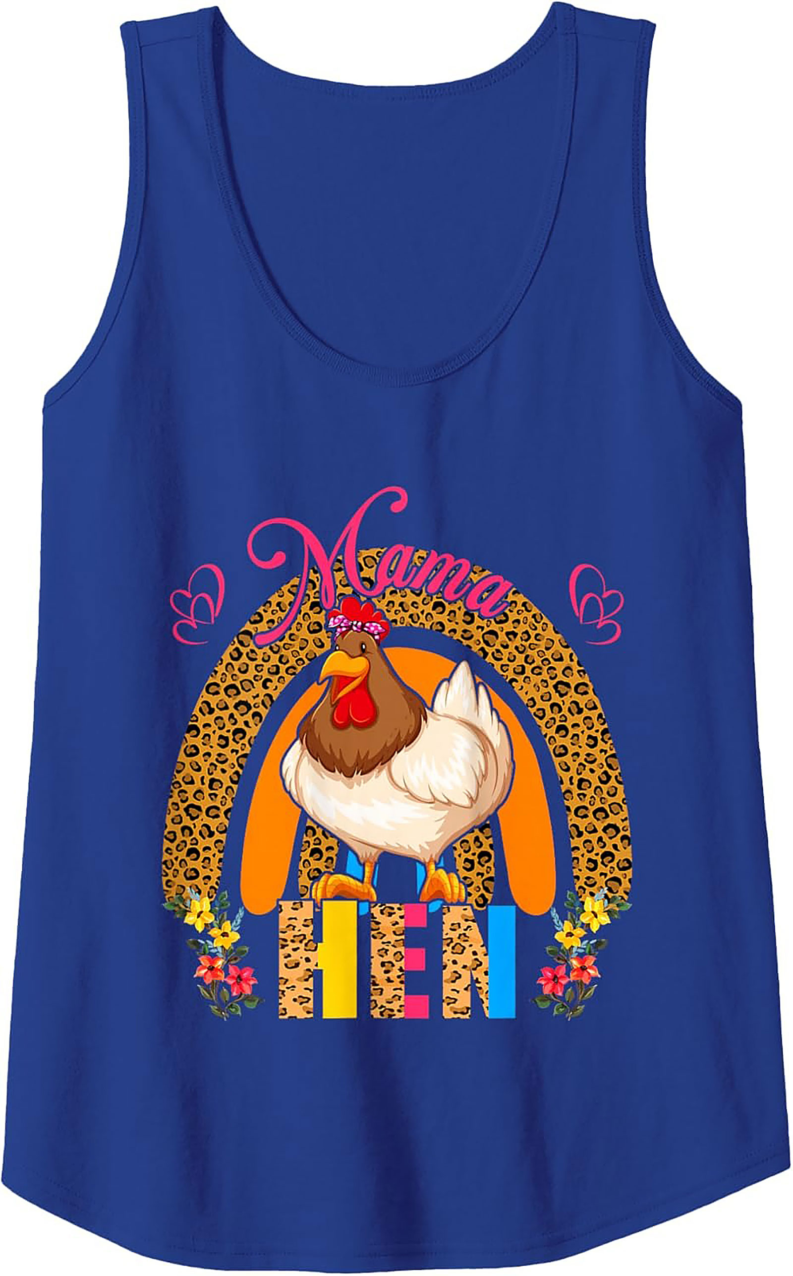 Mama Hen Tank Top Leopard Print Chicken Graphic Tee