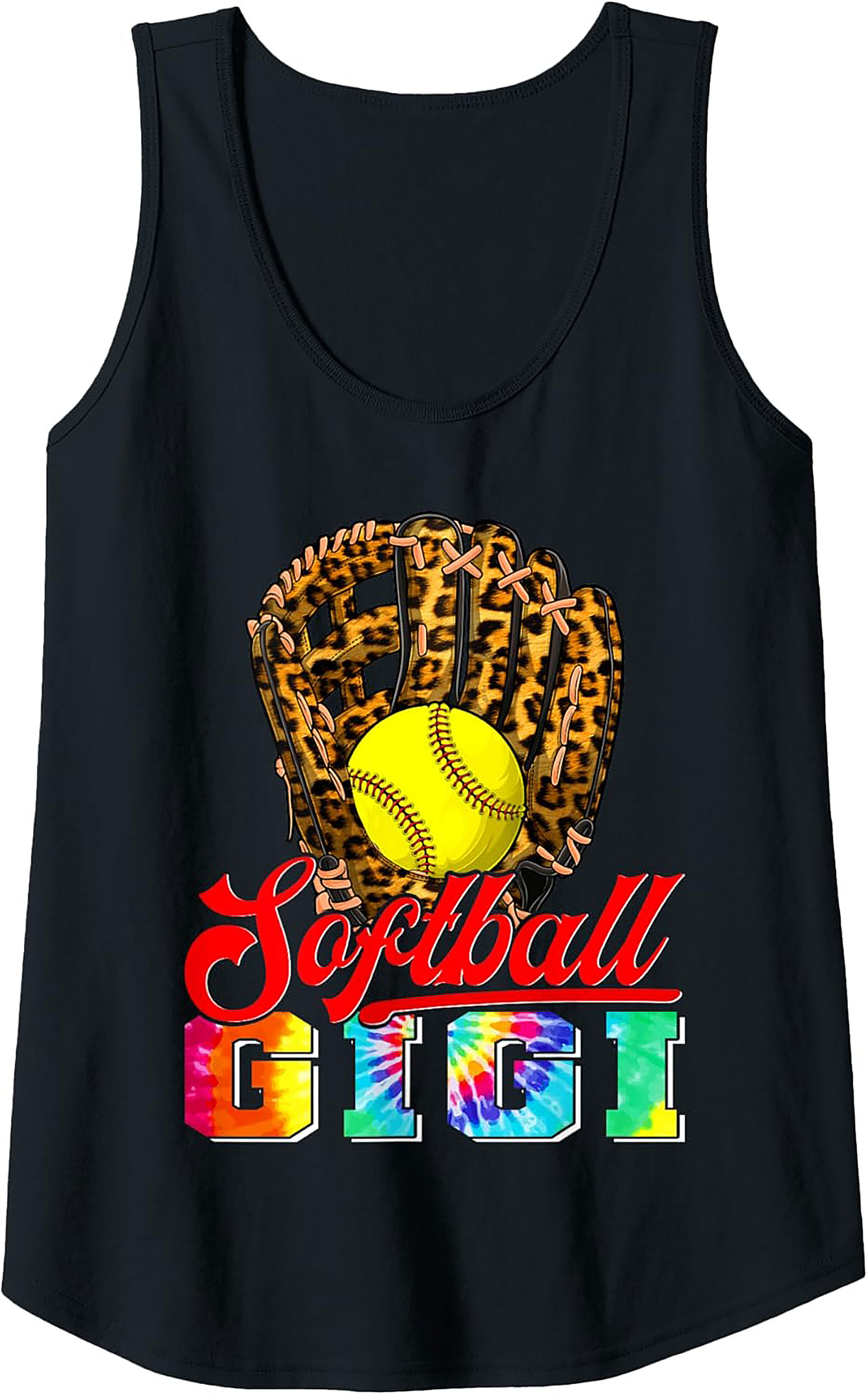 Softball Gigi Graphic Tank Leopard Print Game Day Gift