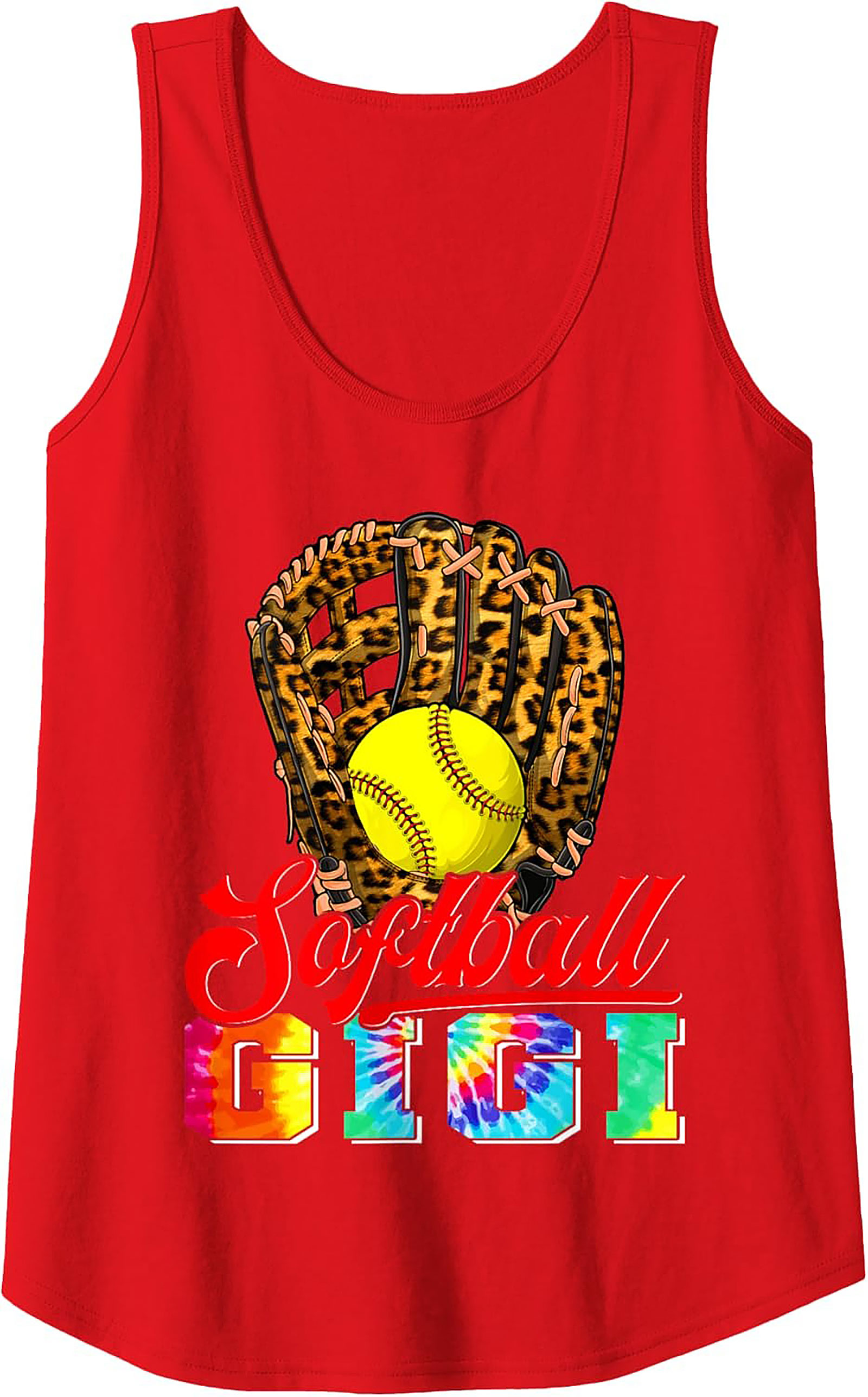 Softball Gigi Graphic Tank Leopard Print Game Day Gift