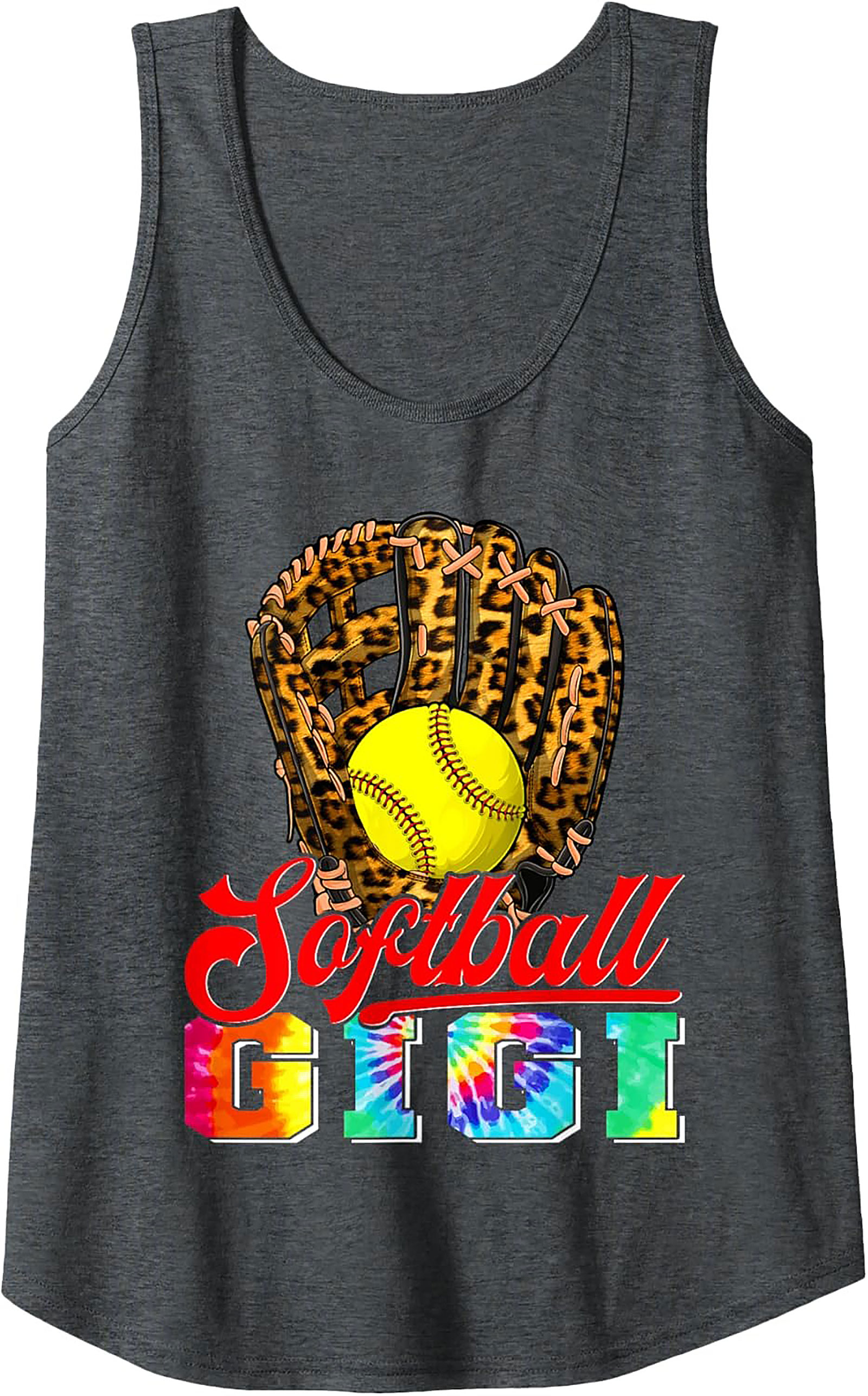 Softball Gigi Graphic Tank Leopard Print Game Day Gift
