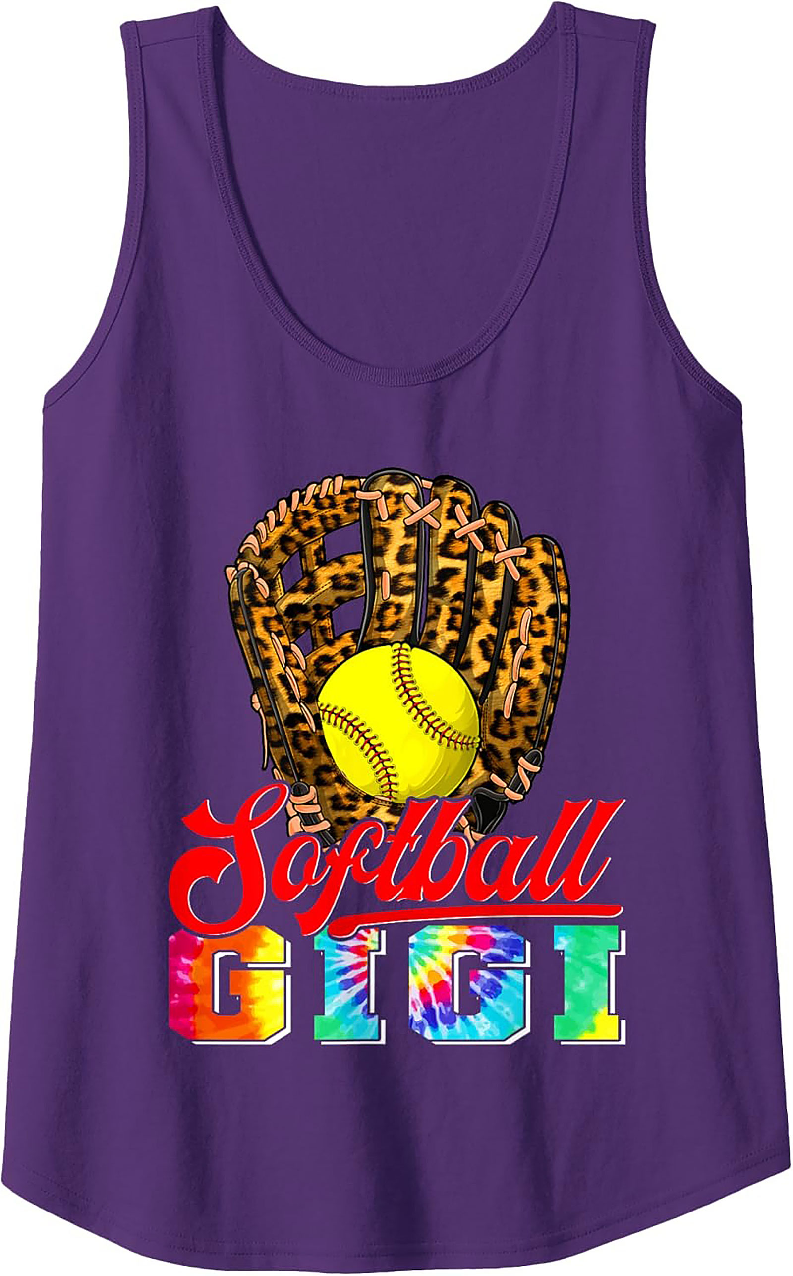 Softball Gigi Graphic Tank Leopard Print Game Day Gift