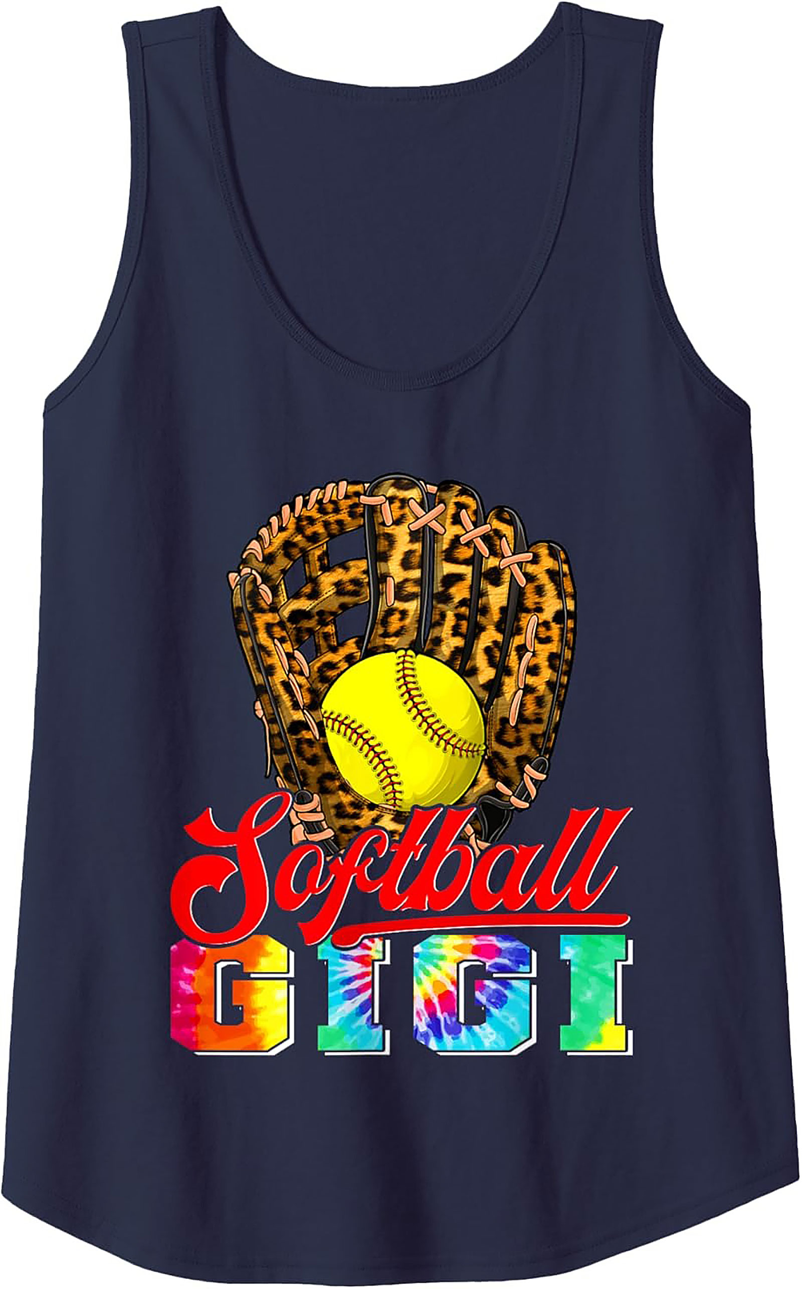 Softball Gigi Graphic Tank Leopard Print Game Day Gift