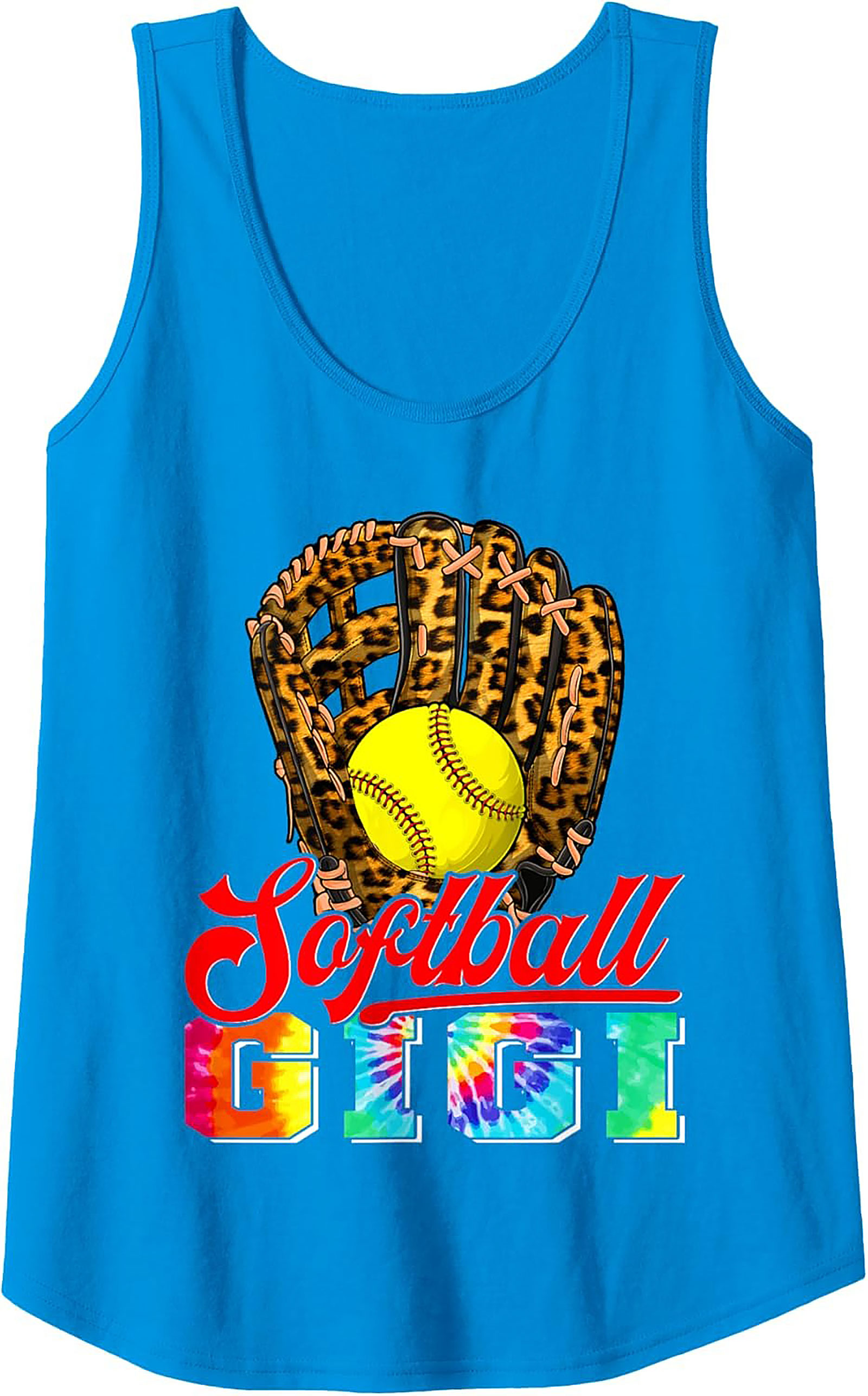 Softball Gigi Graphic Tank Leopard Print Game Day Gift