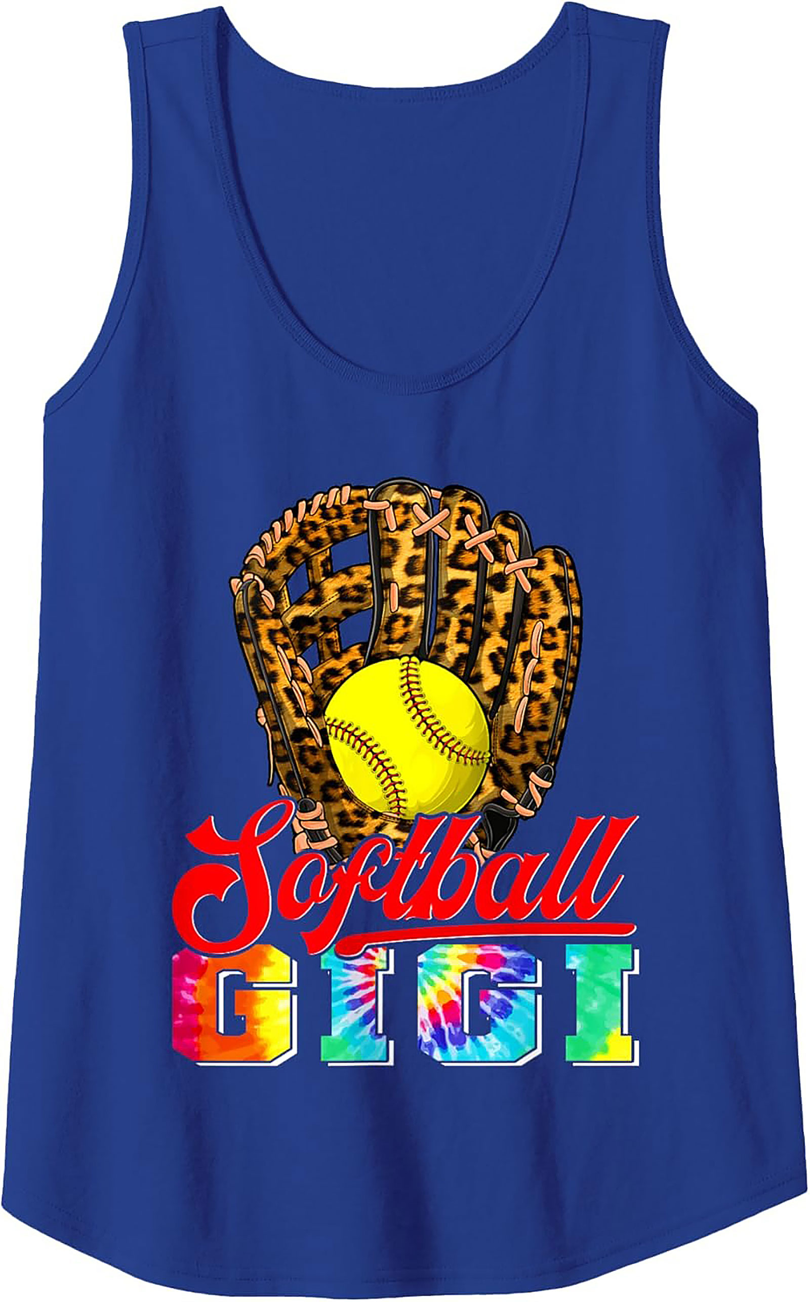 Softball Gigi Graphic Tank Leopard Print Game Day Gift