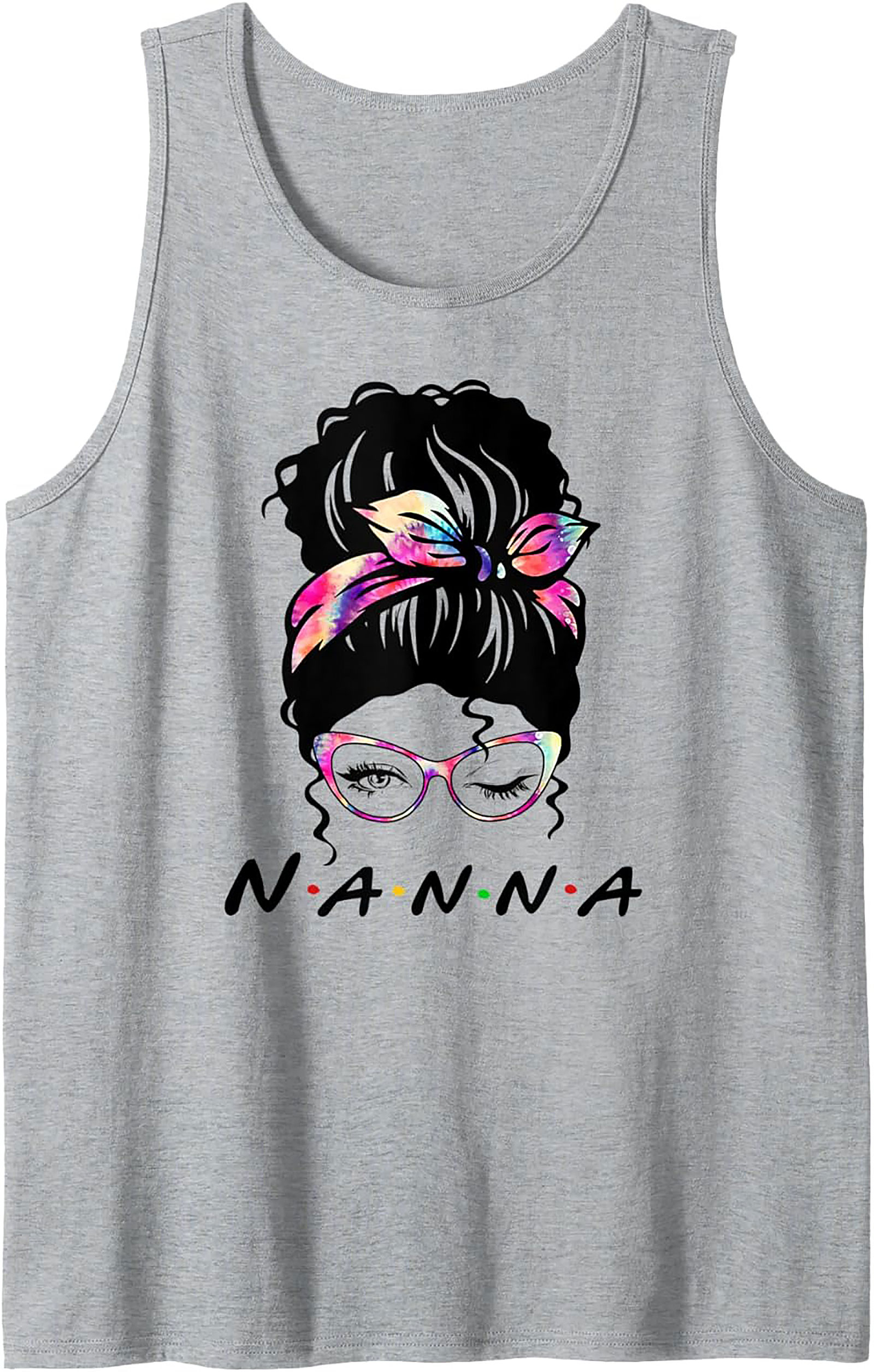 Nanna Messy Bun Graphic Tank Top Friends Style Gift