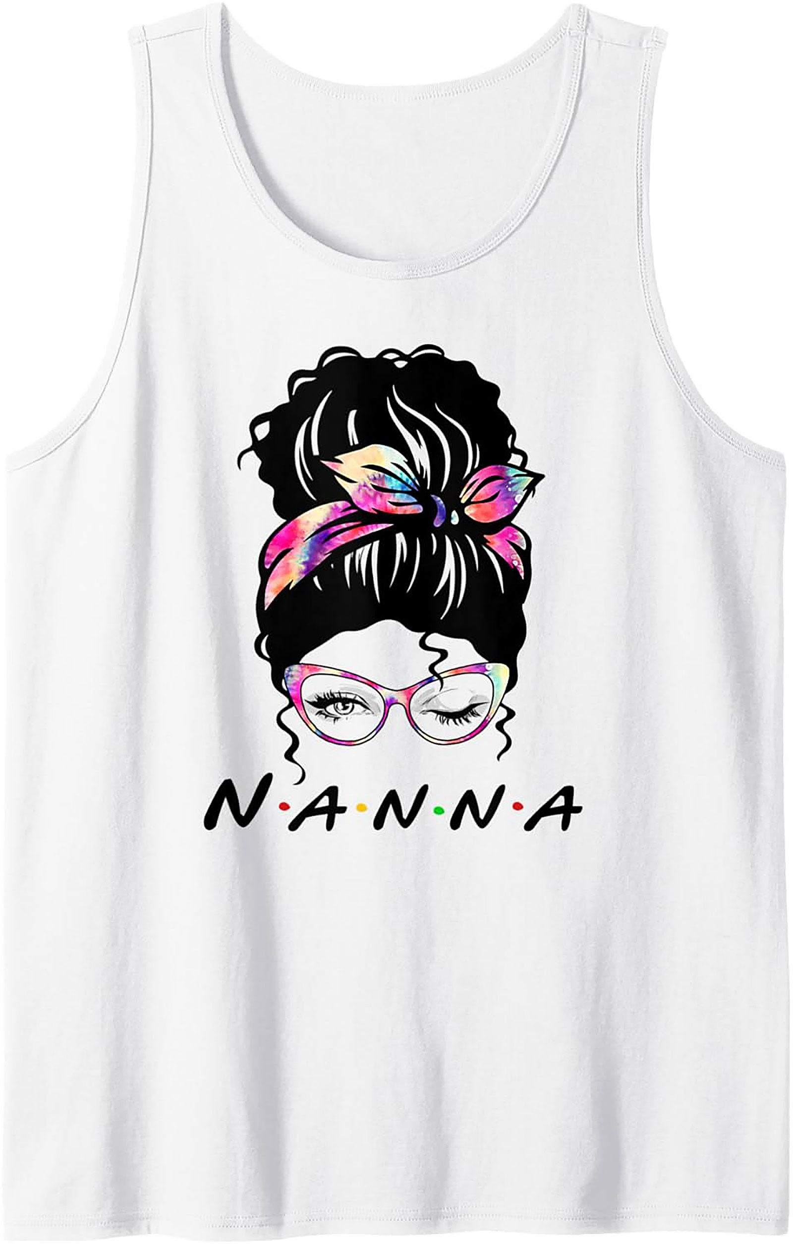 Nanna Messy Bun Graphic Tank Top Friends Style Gift