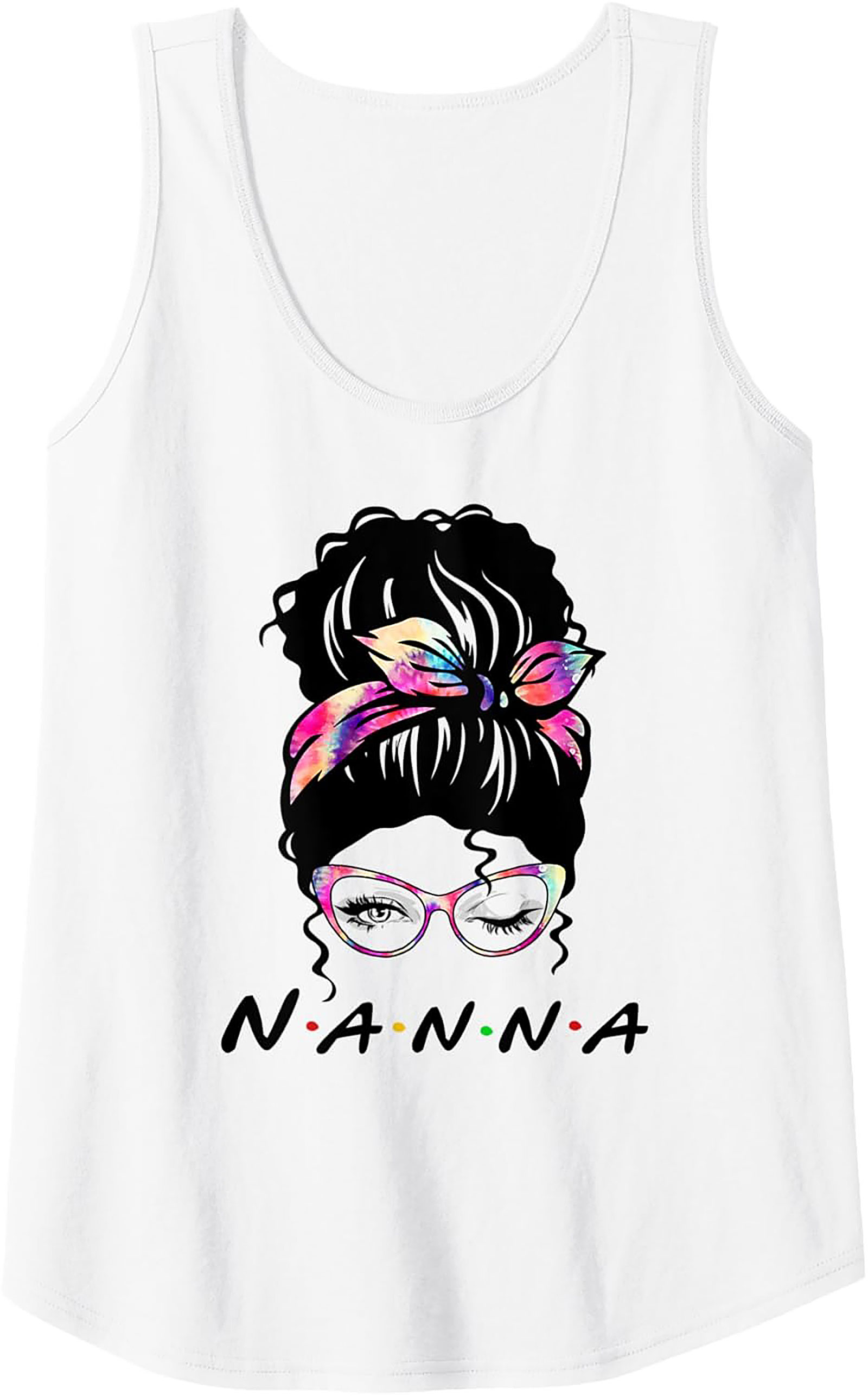 Nanna Messy Bun Graphic Tank Top Friends Style Gift