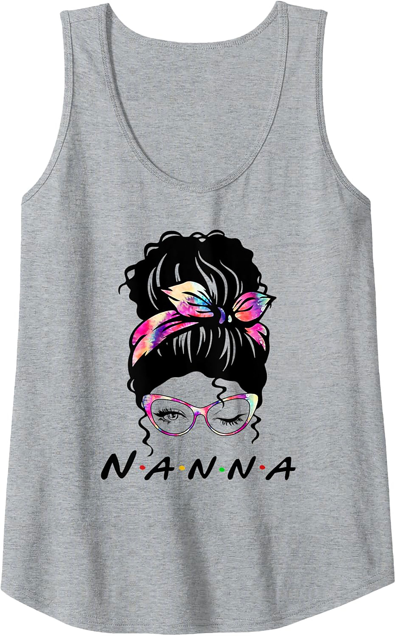 Nanna Messy Bun Graphic Tank Top Friends Style Gift