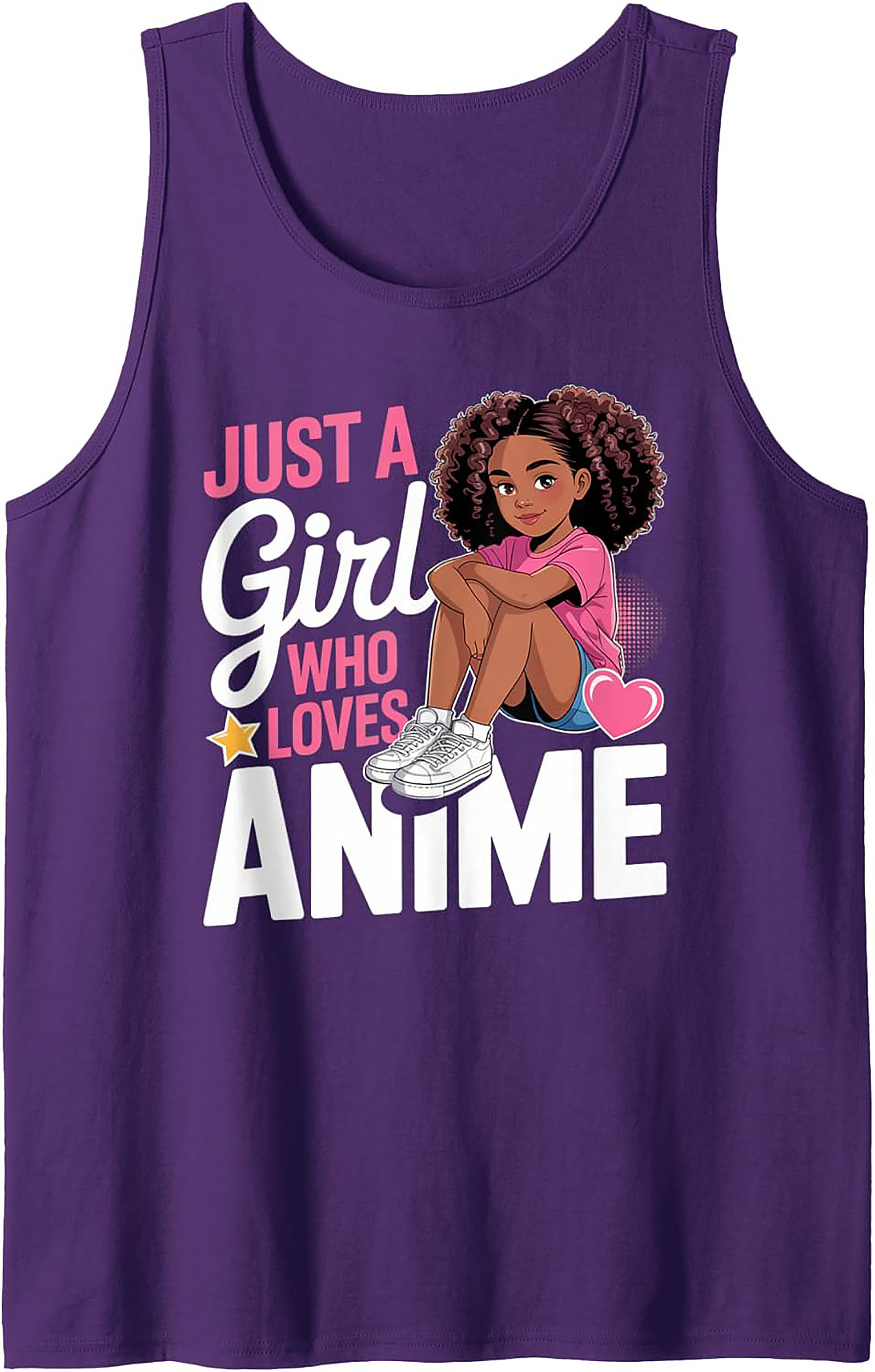 Black Girl Anime Tank Top | Just A Girl Who Loves Anime