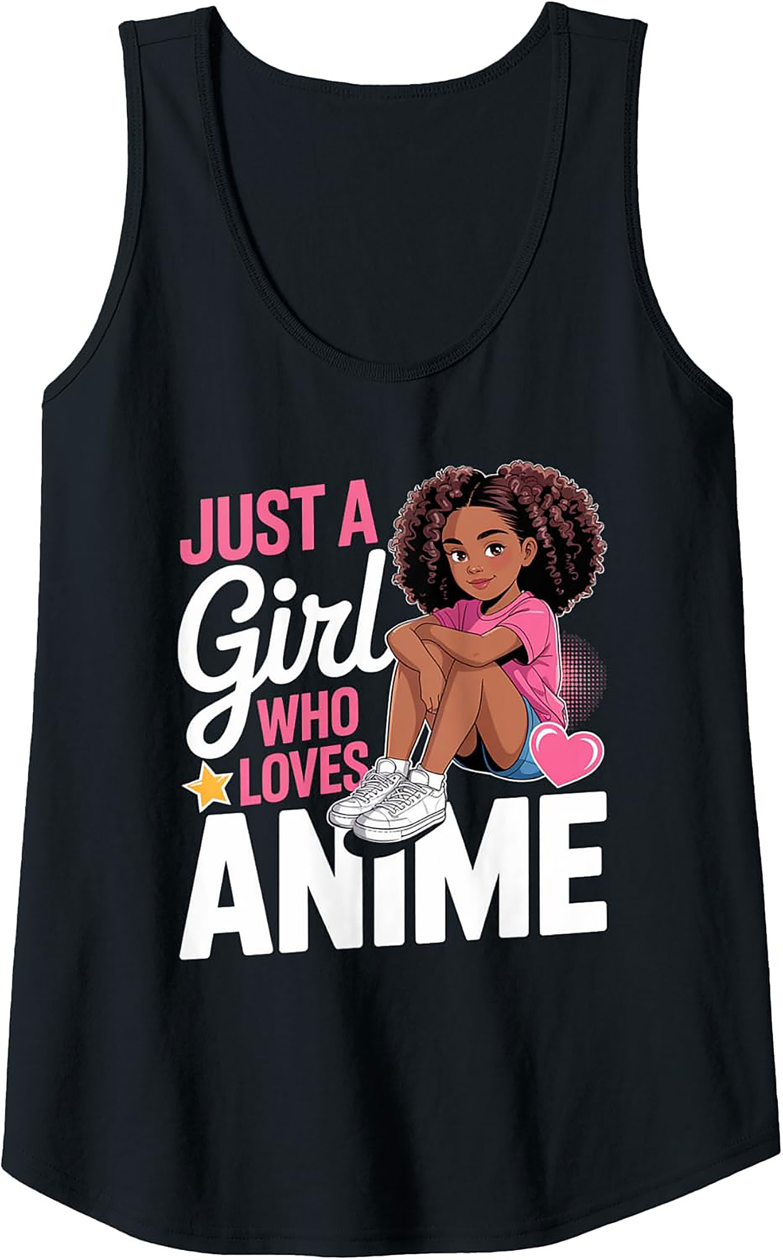 Black Girl Anime Tank Top | Just A Girl Who Loves Anime
