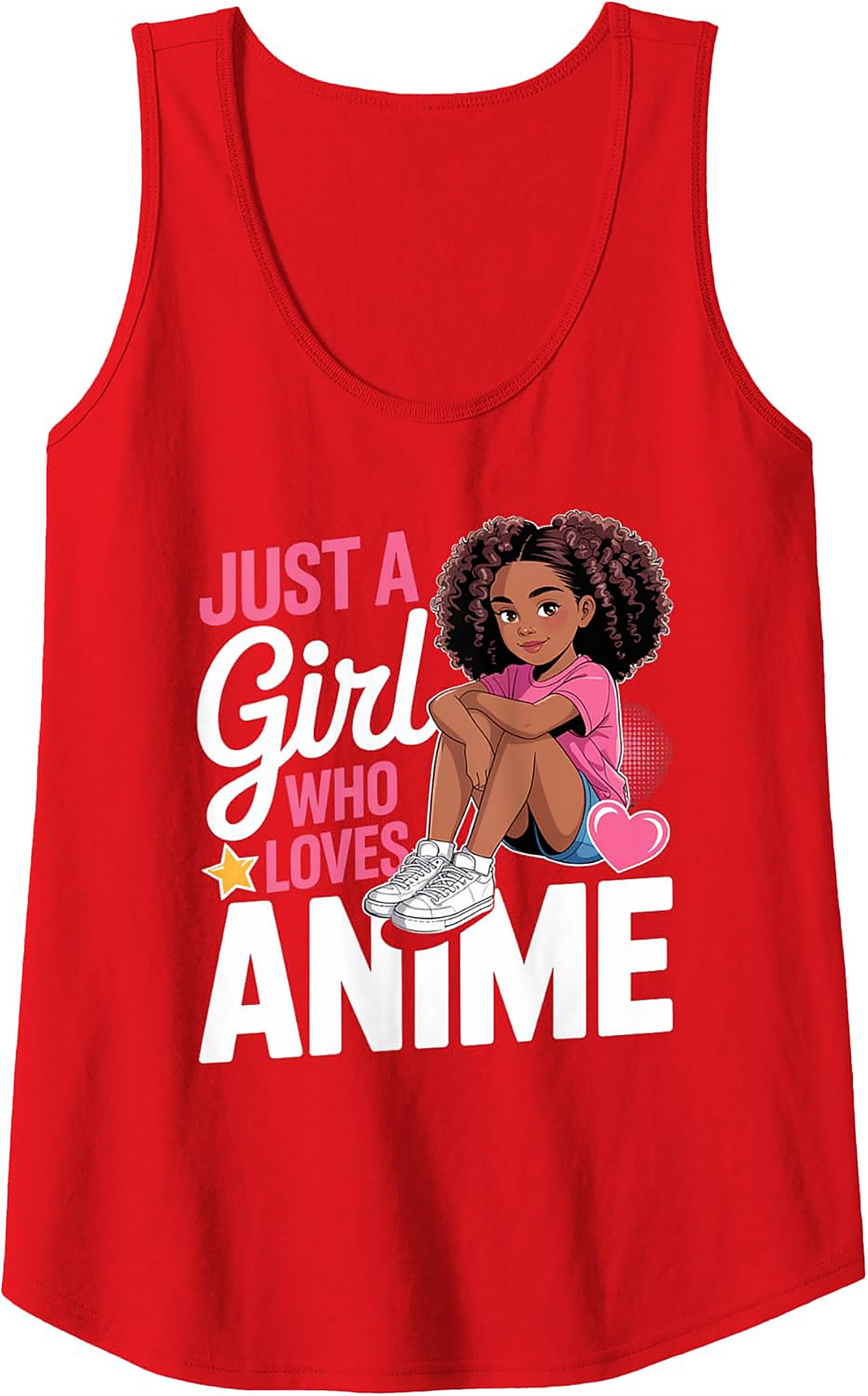 Black Girl Anime Tank Top | Just A Girl Who Loves Anime