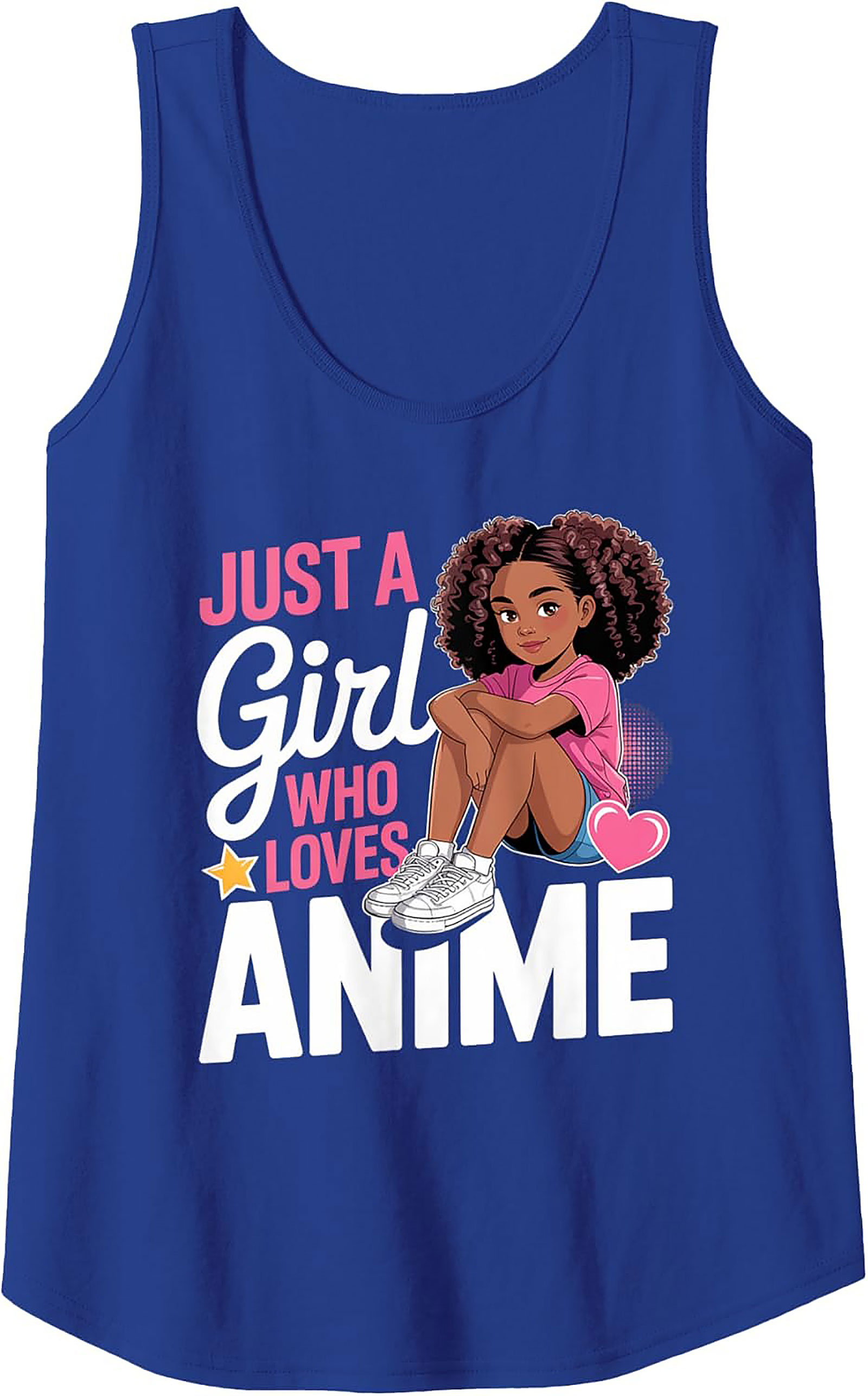 Black Girl Anime Tank Top | Just A Girl Who Loves Anime