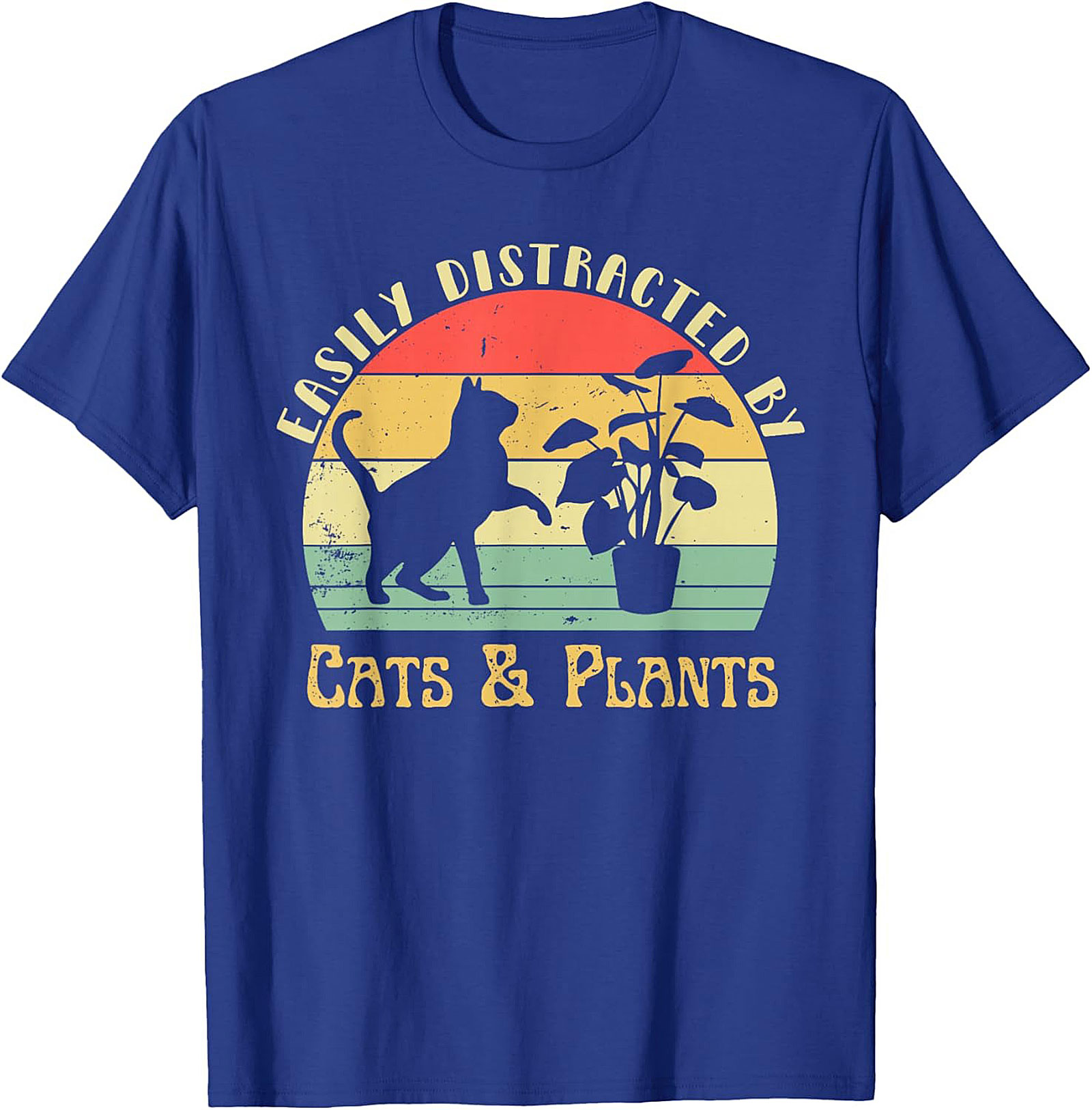 Cats & Plants Funny T-shirt Retro Cat Lover Graphic Tee