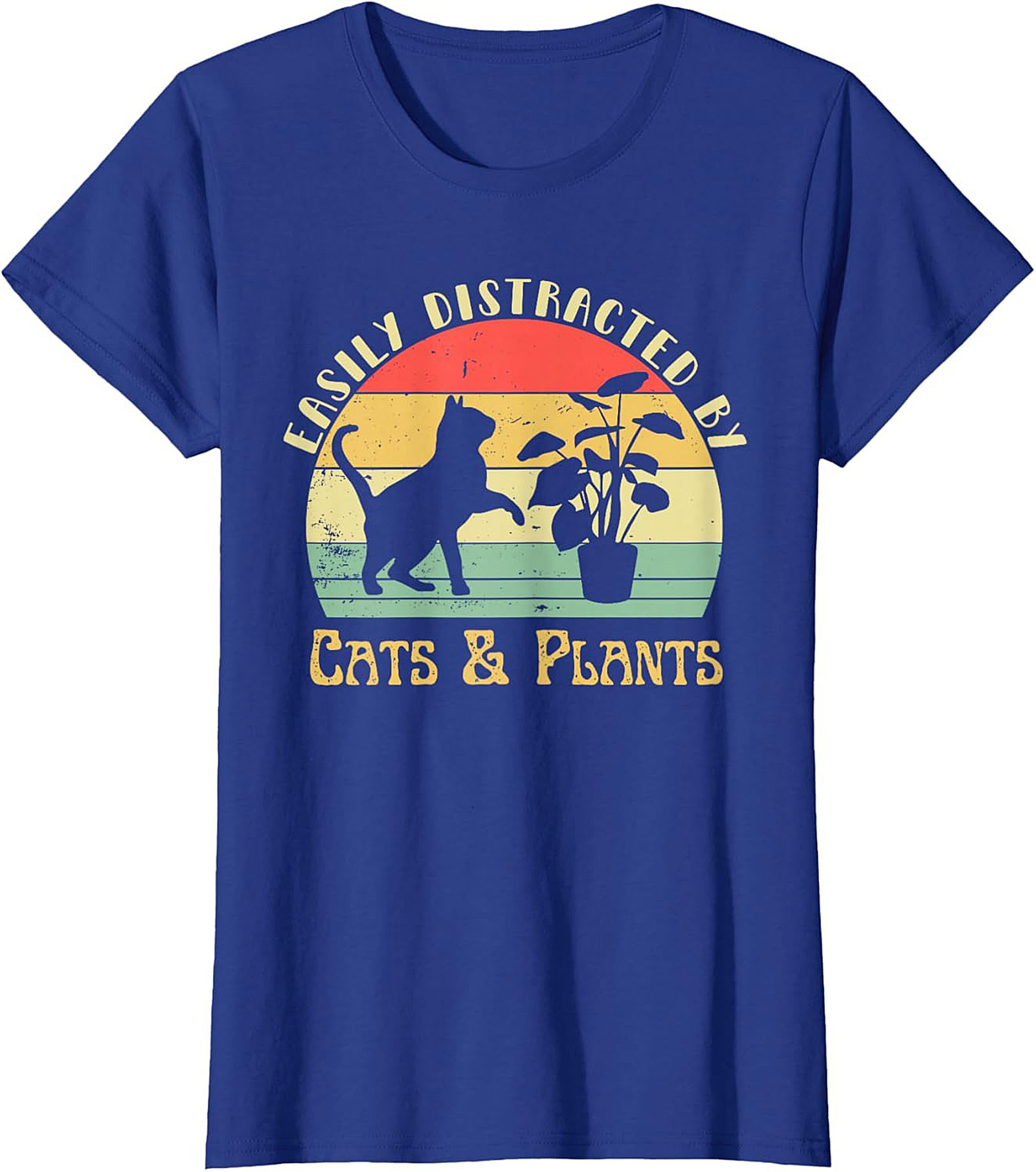 Cats & Plants Funny T-shirt Retro Cat Lover Graphic Tee