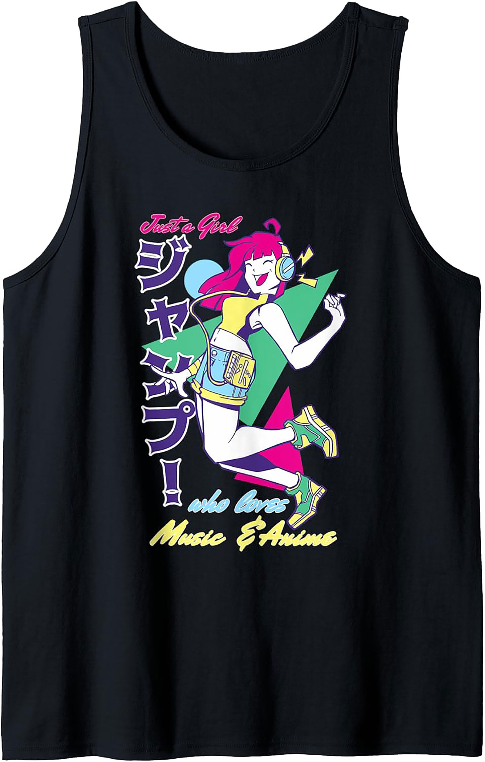 Anime Girl Graphic Tank | Retro 80s Music Sleeveless Shirt