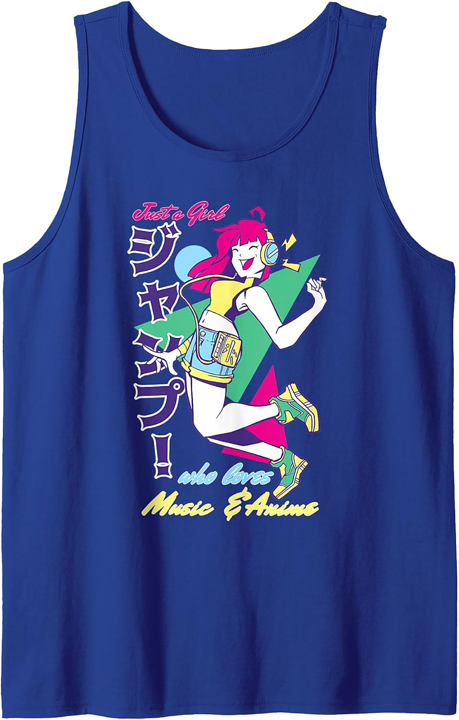 Anime Girl Graphic Tank | Retro 80s Music Sleeveless Shirt