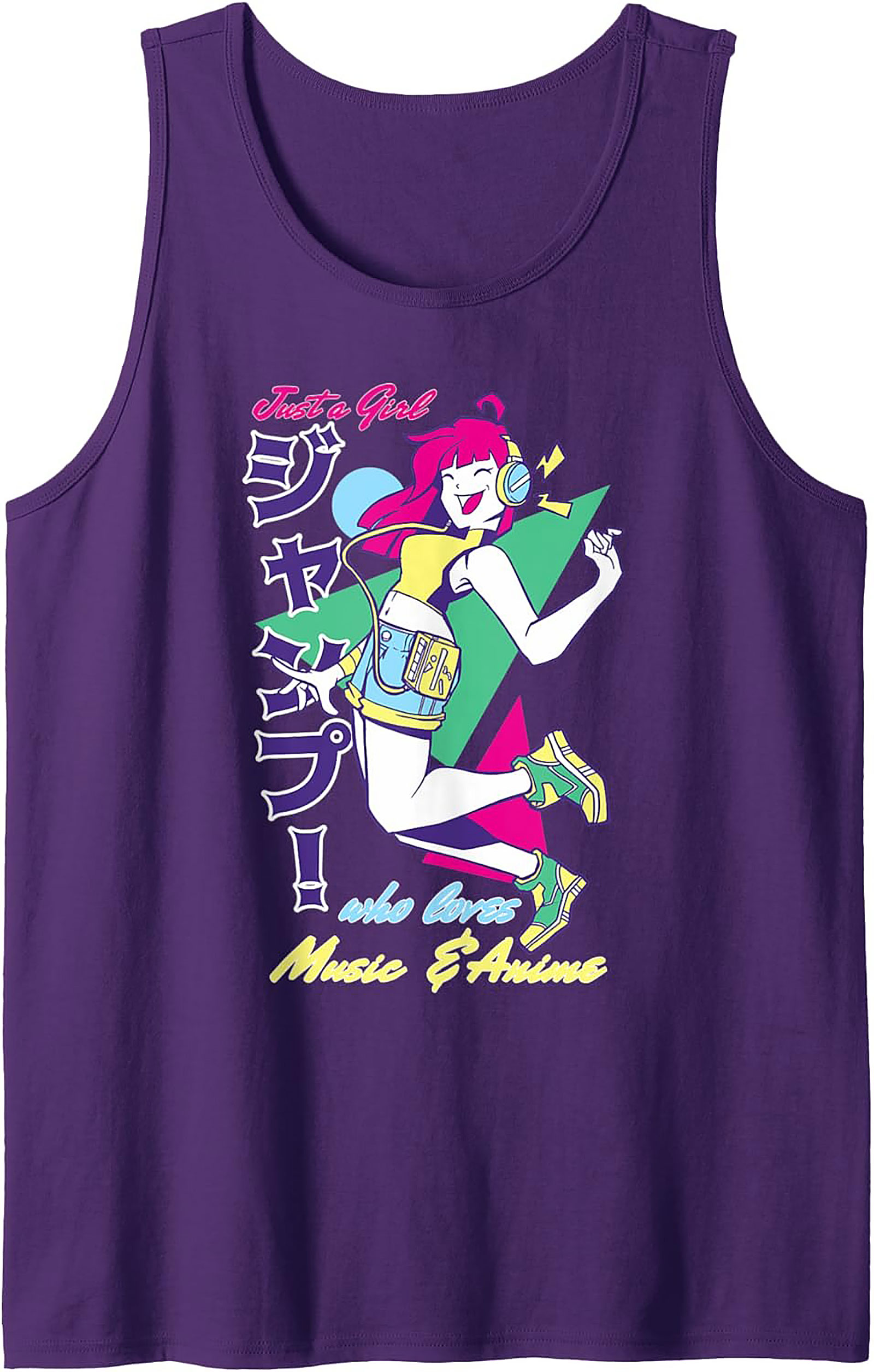 Anime Girl Graphic Tank | Retro 80s Music Sleeveless Shirt