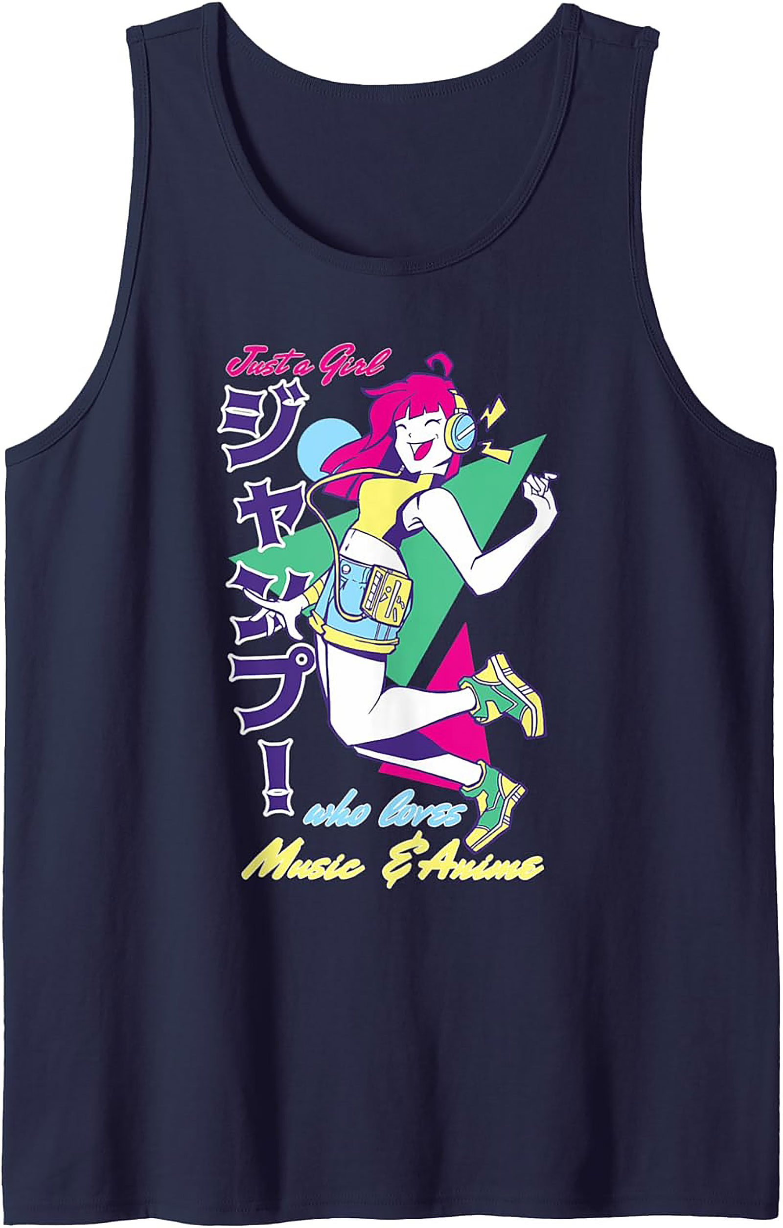 Anime Girl Graphic Tank | Retro 80s Music Sleeveless Shirt