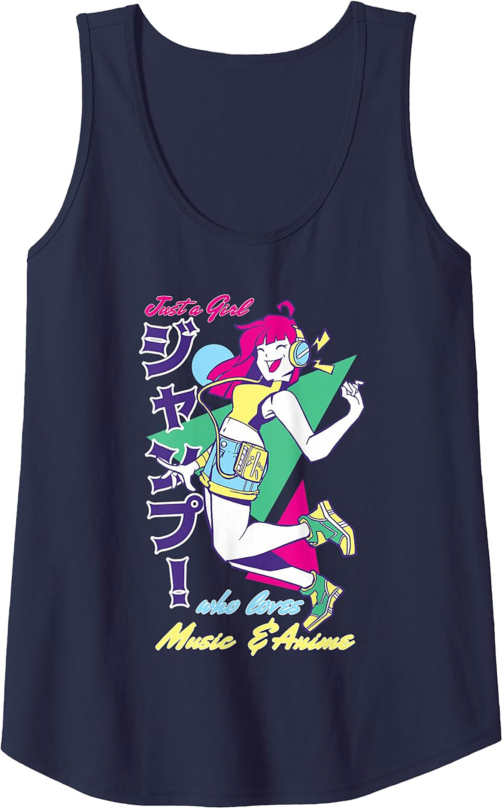 Anime Girl Graphic Tank | Retro 80s Music Sleeveless Shirt