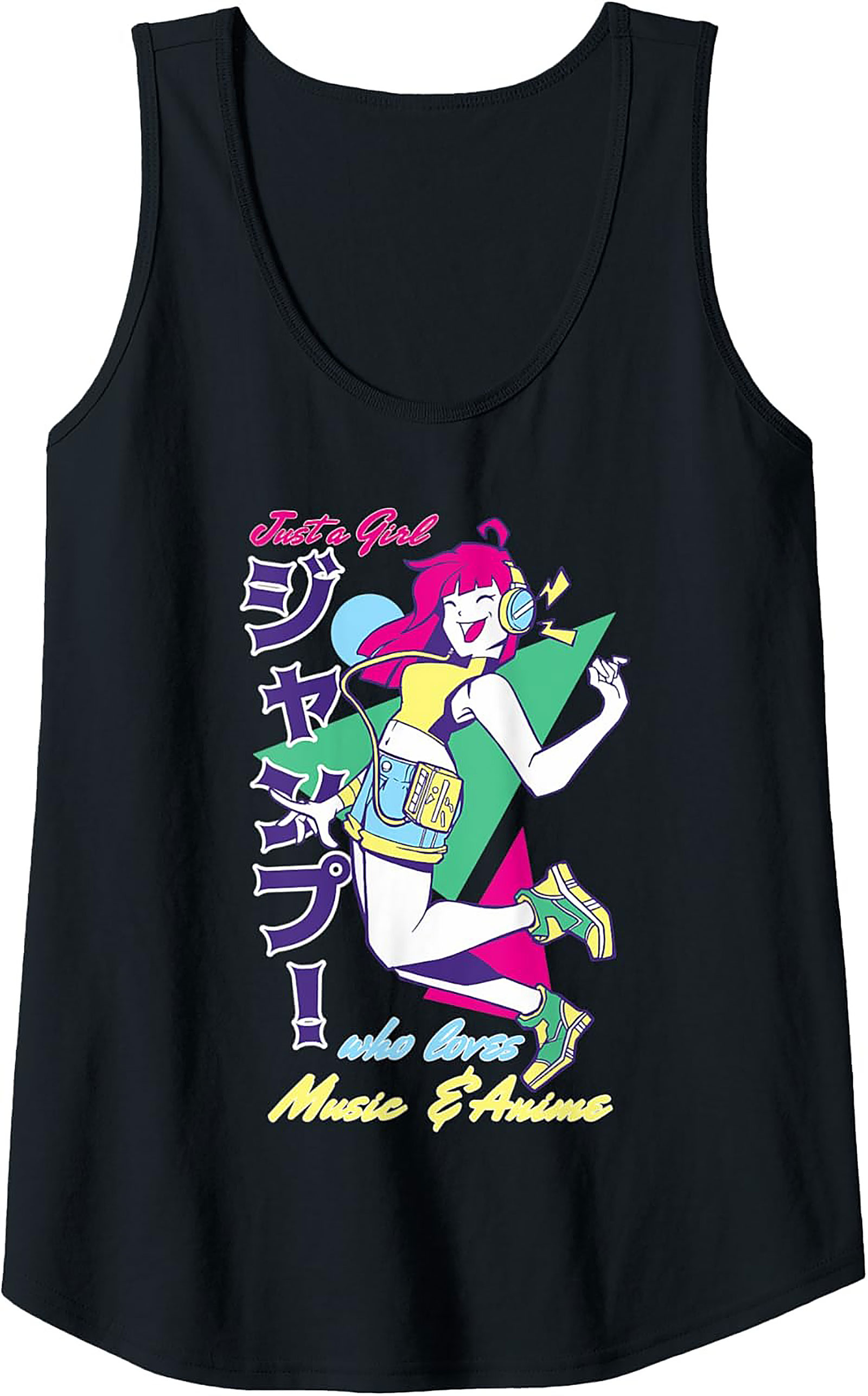 Anime Girl Graphic Tank | Retro 80s Music Sleeveless Shirt