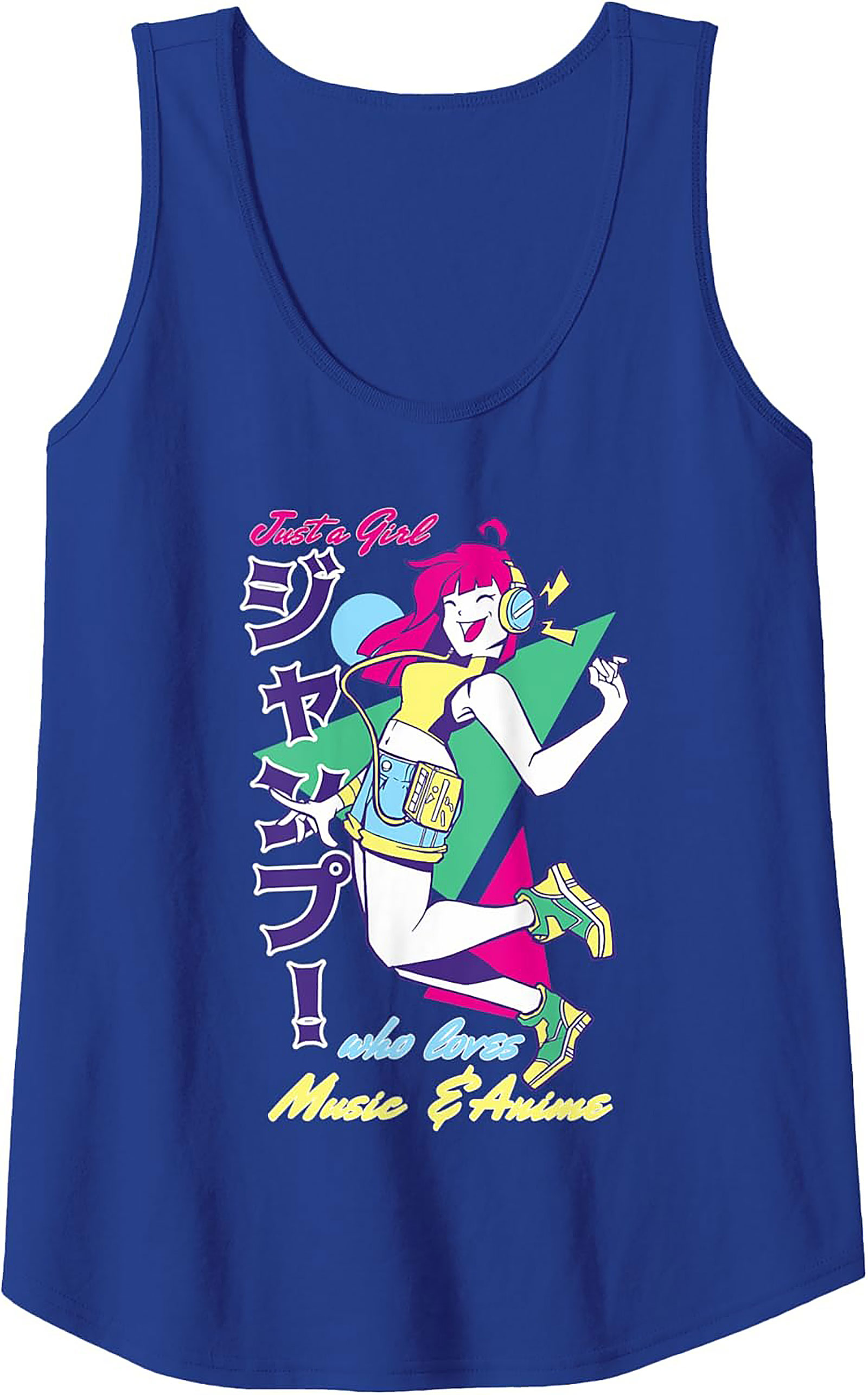 Anime Girl Graphic Tank | Retro 80s Music Sleeveless Shirt