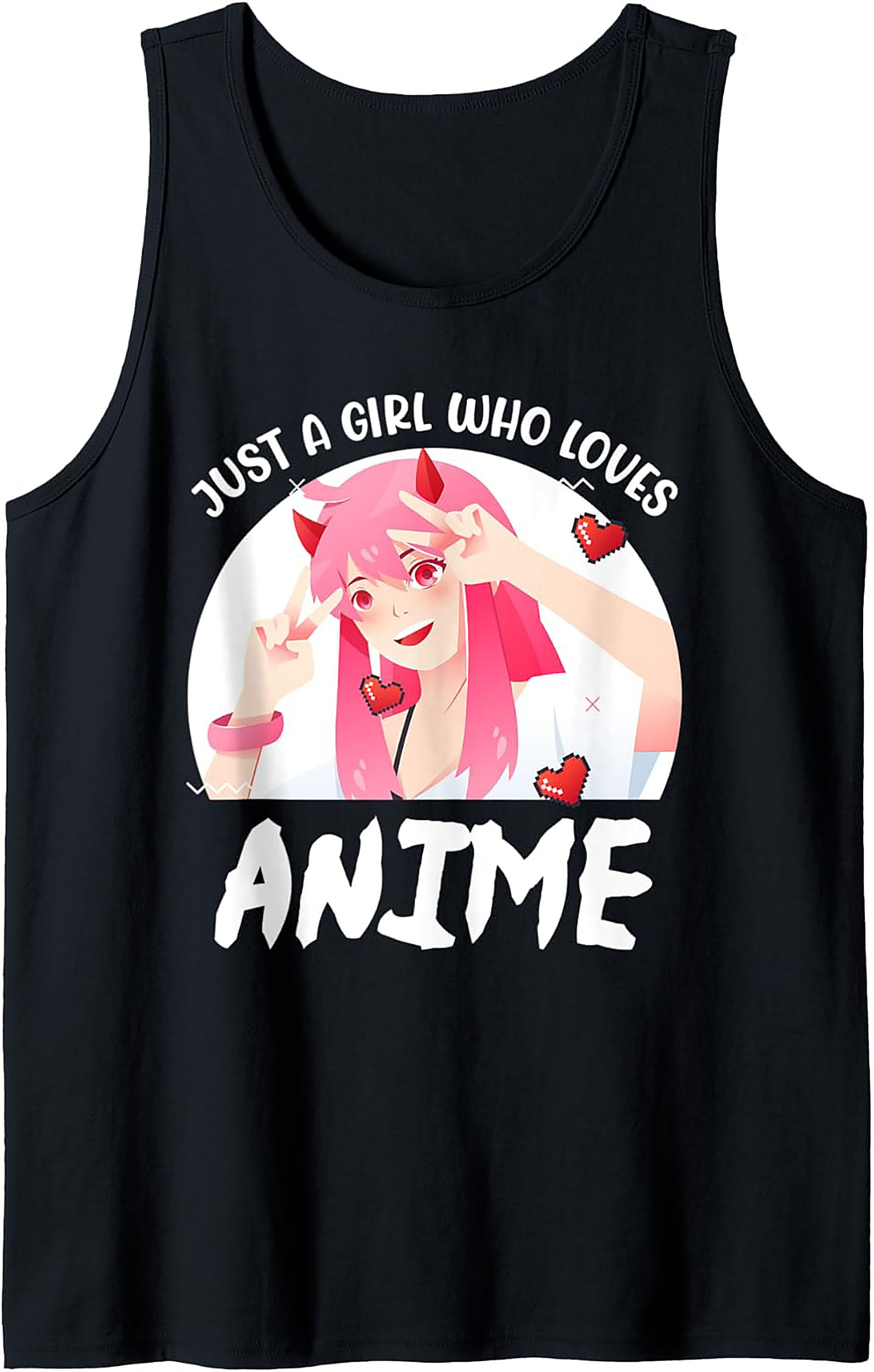 Anime Girl Tank Top | Otaku Graphic Sleeveless Shirt