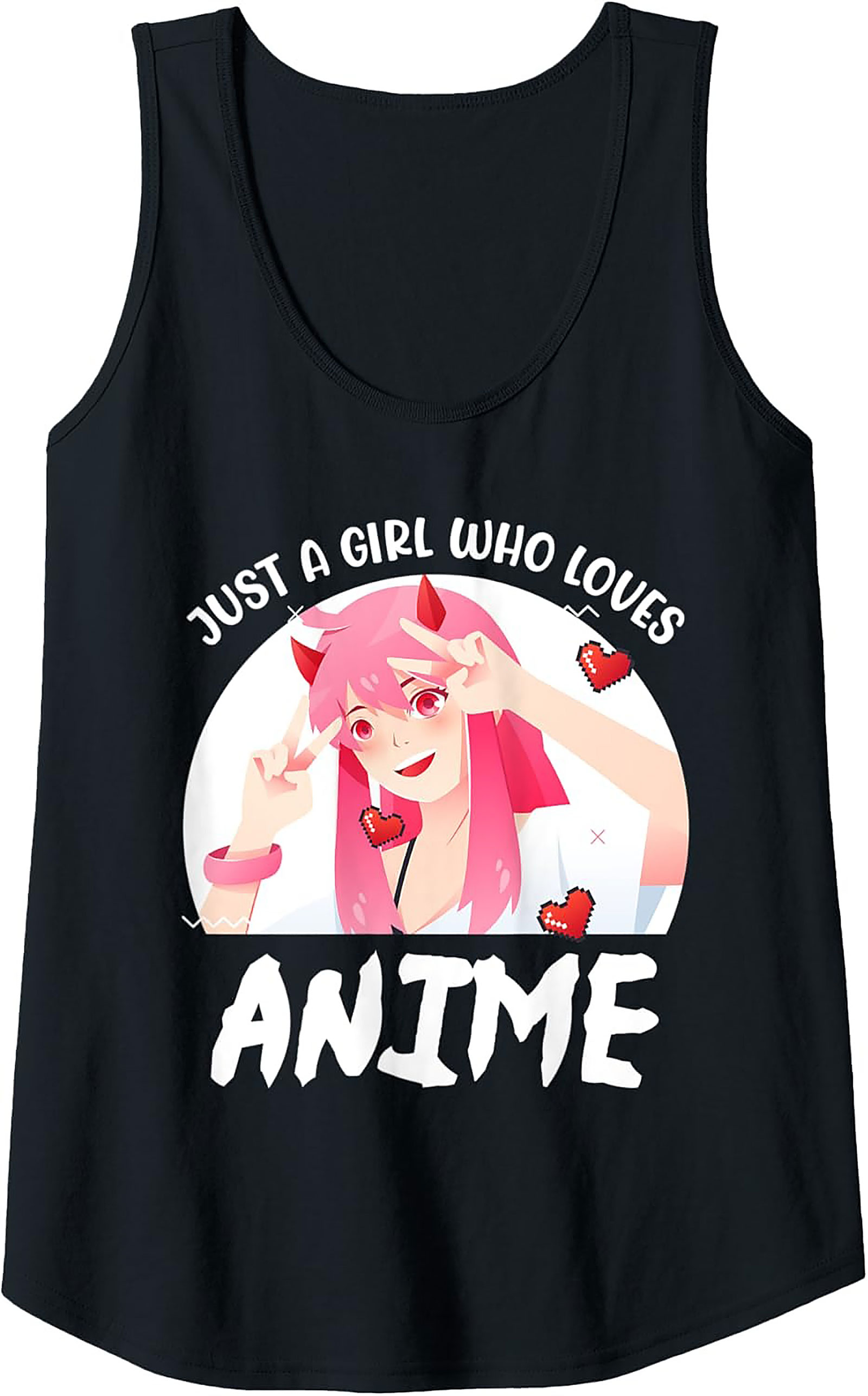 Anime Girl Tank Top | Otaku Graphic Sleeveless Shirt