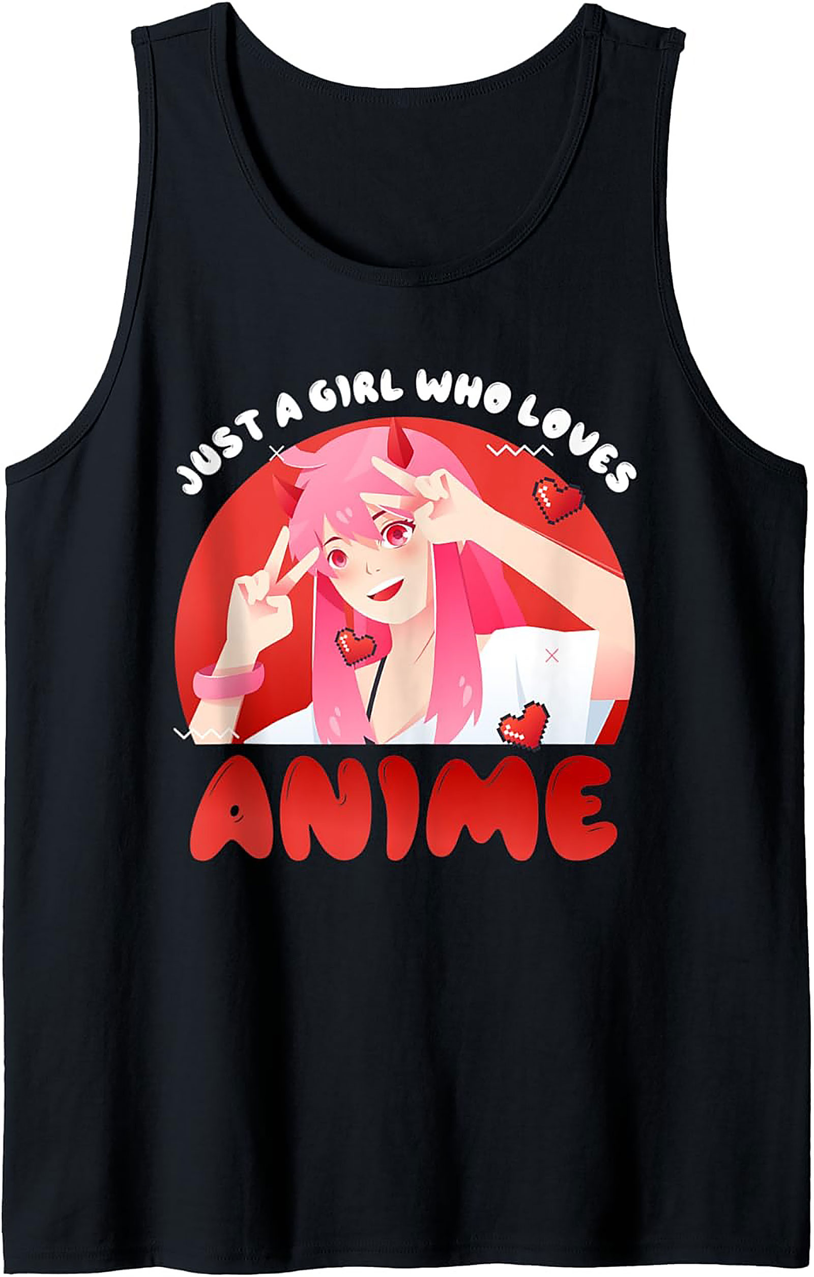 Anime Tank Top | Just A Girl Who Loves Anime Graphic Tank