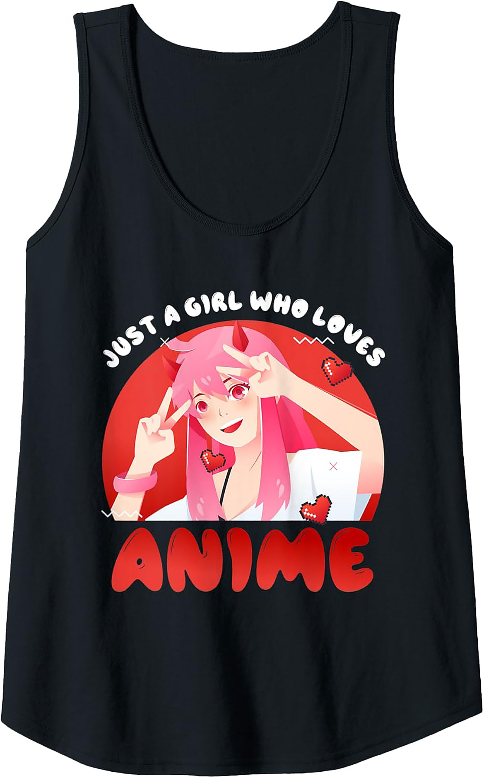 Anime Tank Top | Just A Girl Who Loves Anime Graphic Tank