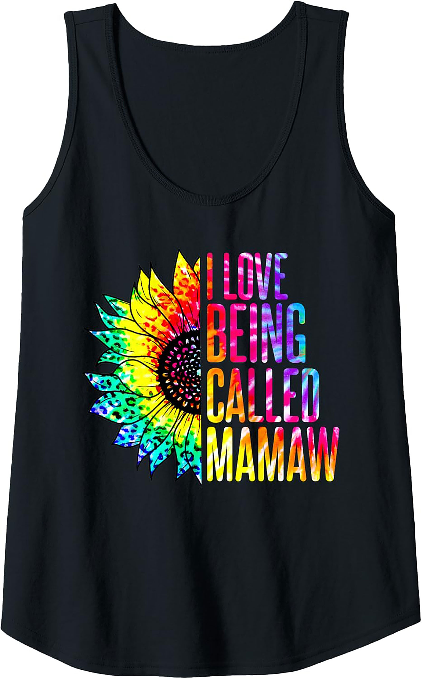 Mamaw Sunflower Graphic Tank Breathable Summer Sleeveless Shirt