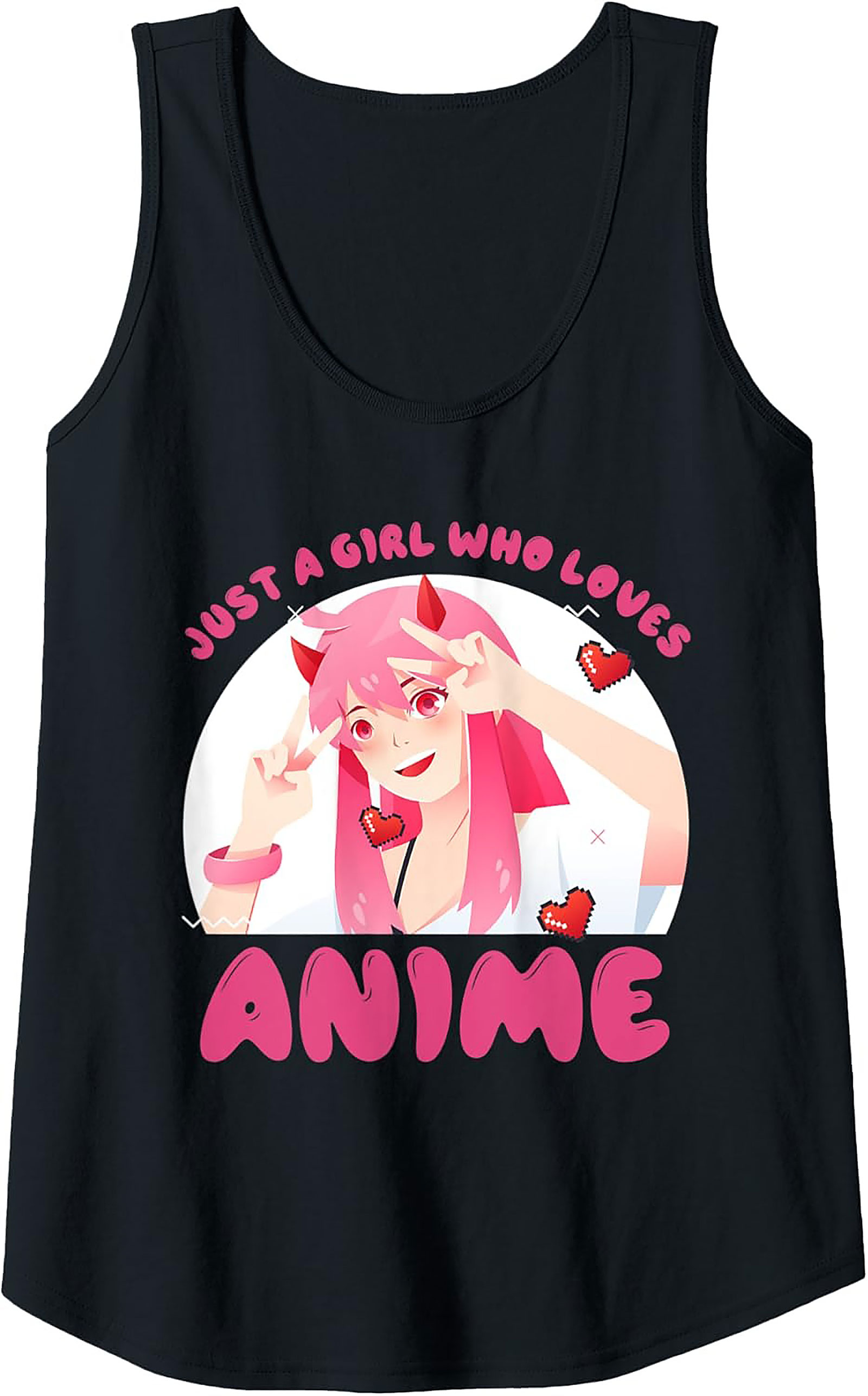 Anime Girl Graphic Tank Top | Cute Otaku Sleeveless Shirt