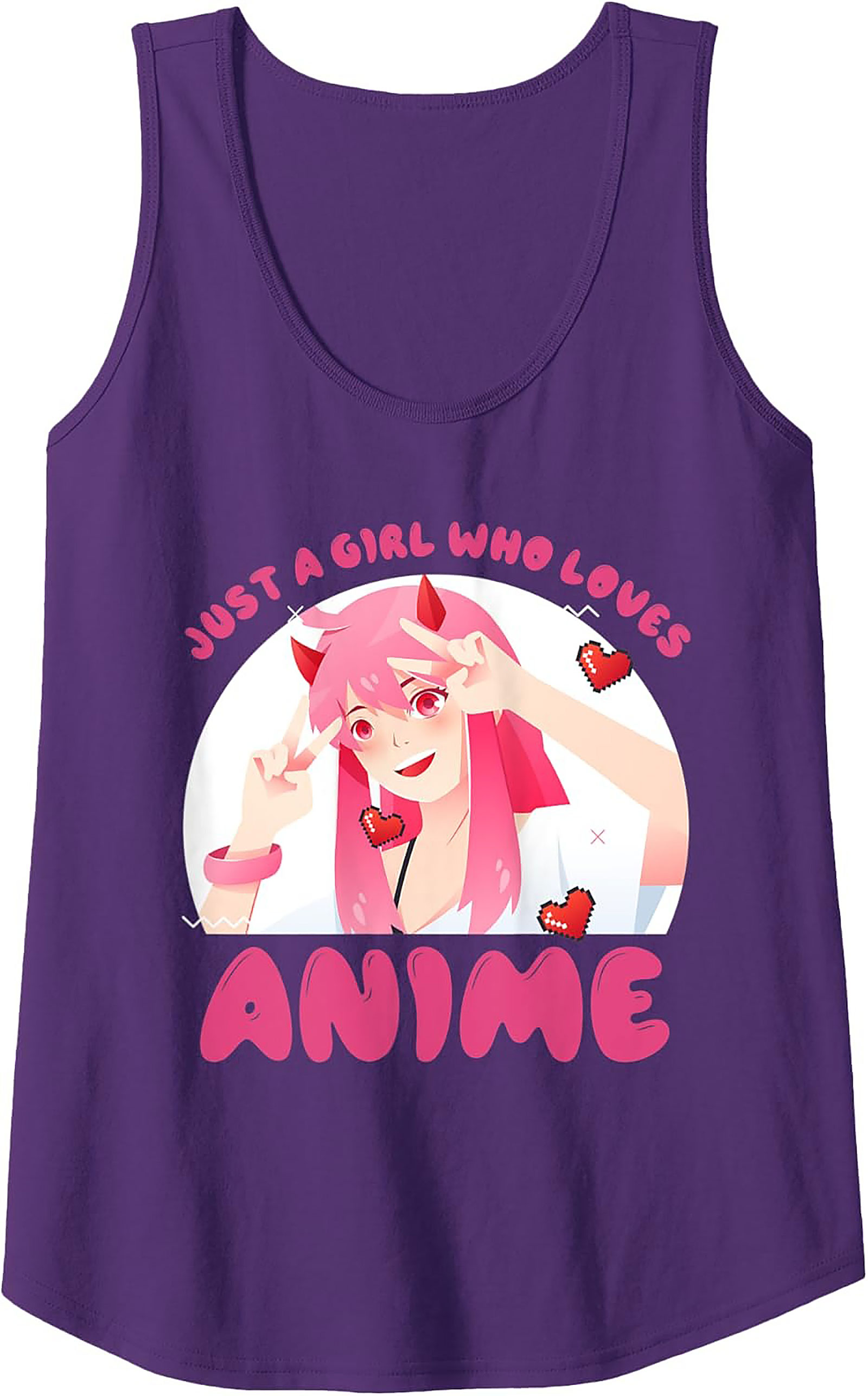 Anime Girl Graphic Tank Top | Cute Otaku Sleeveless Shirt