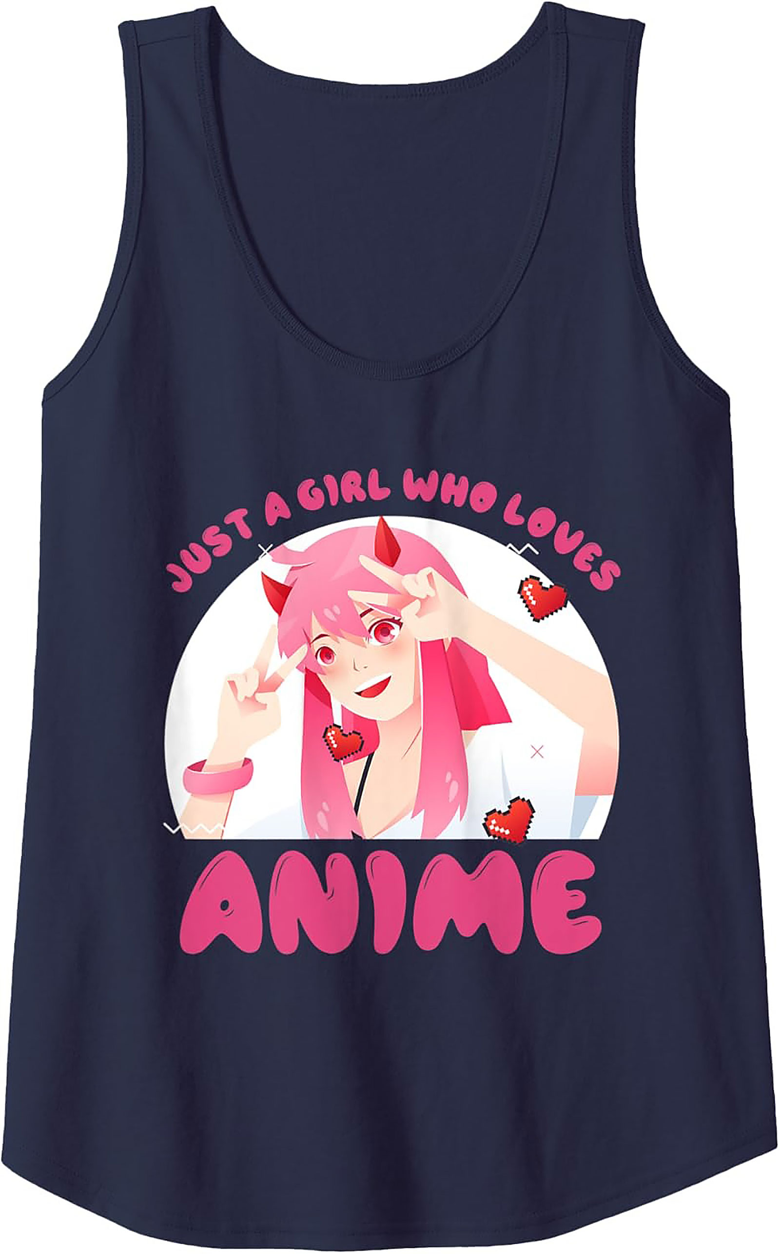 Anime Girl Graphic Tank Top | Cute Otaku Sleeveless Shirt