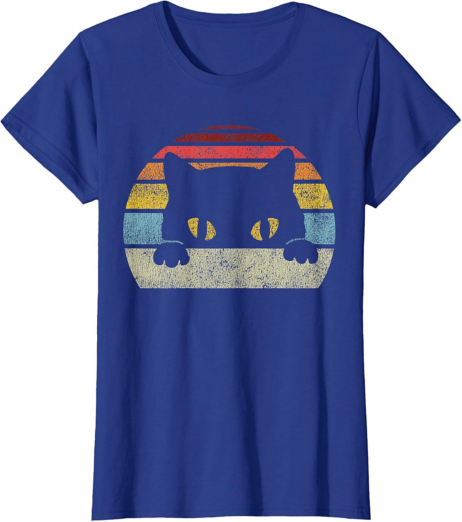 Retro Peeking Cat T-shirt  Funny Vintage Cat Lover Tee