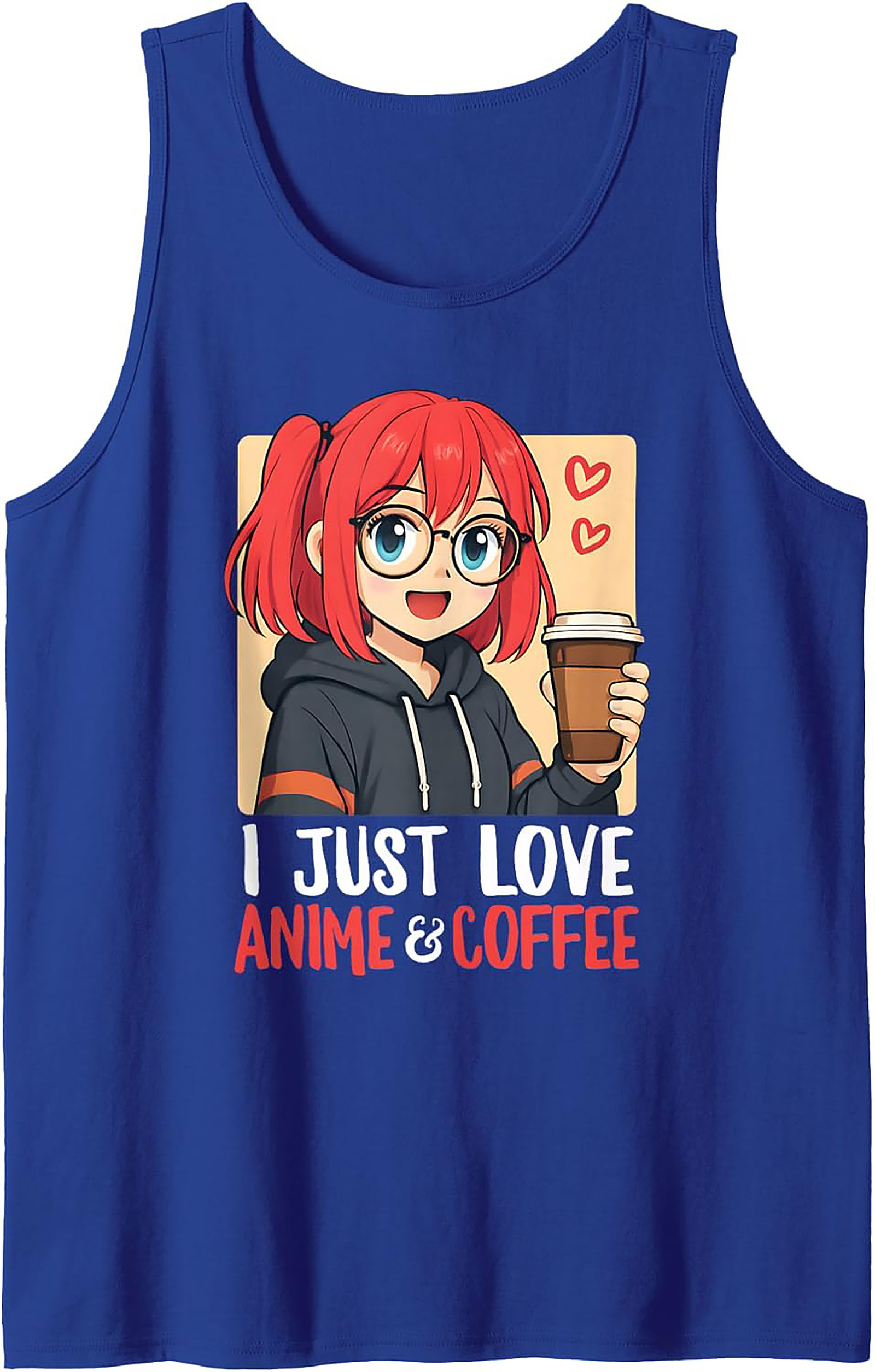 Anime & Coffee Graphic Tank Top | Unisex Sleeveless Shirt