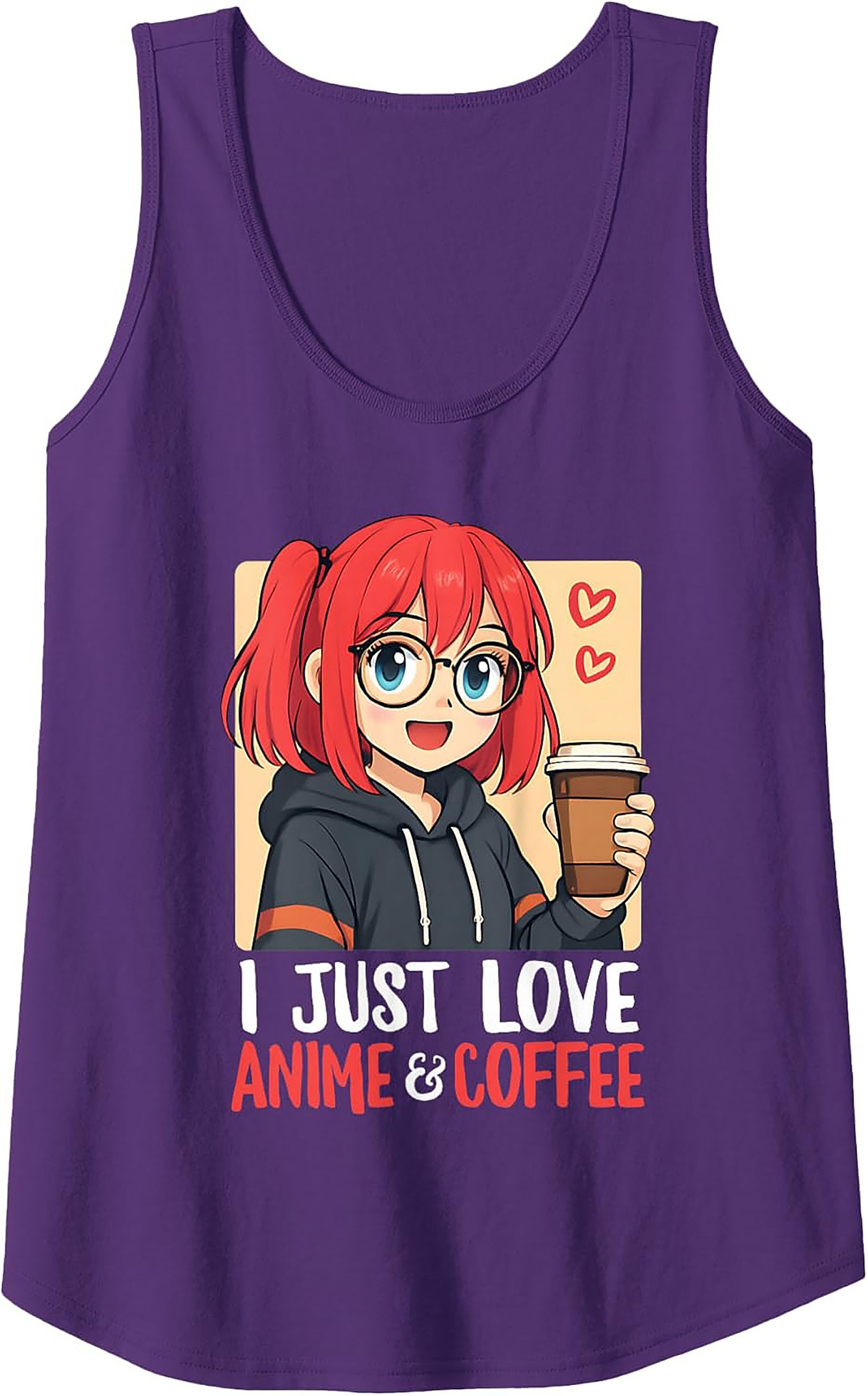 Anime & Coffee Graphic Tank Top | Unisex Sleeveless Shirt