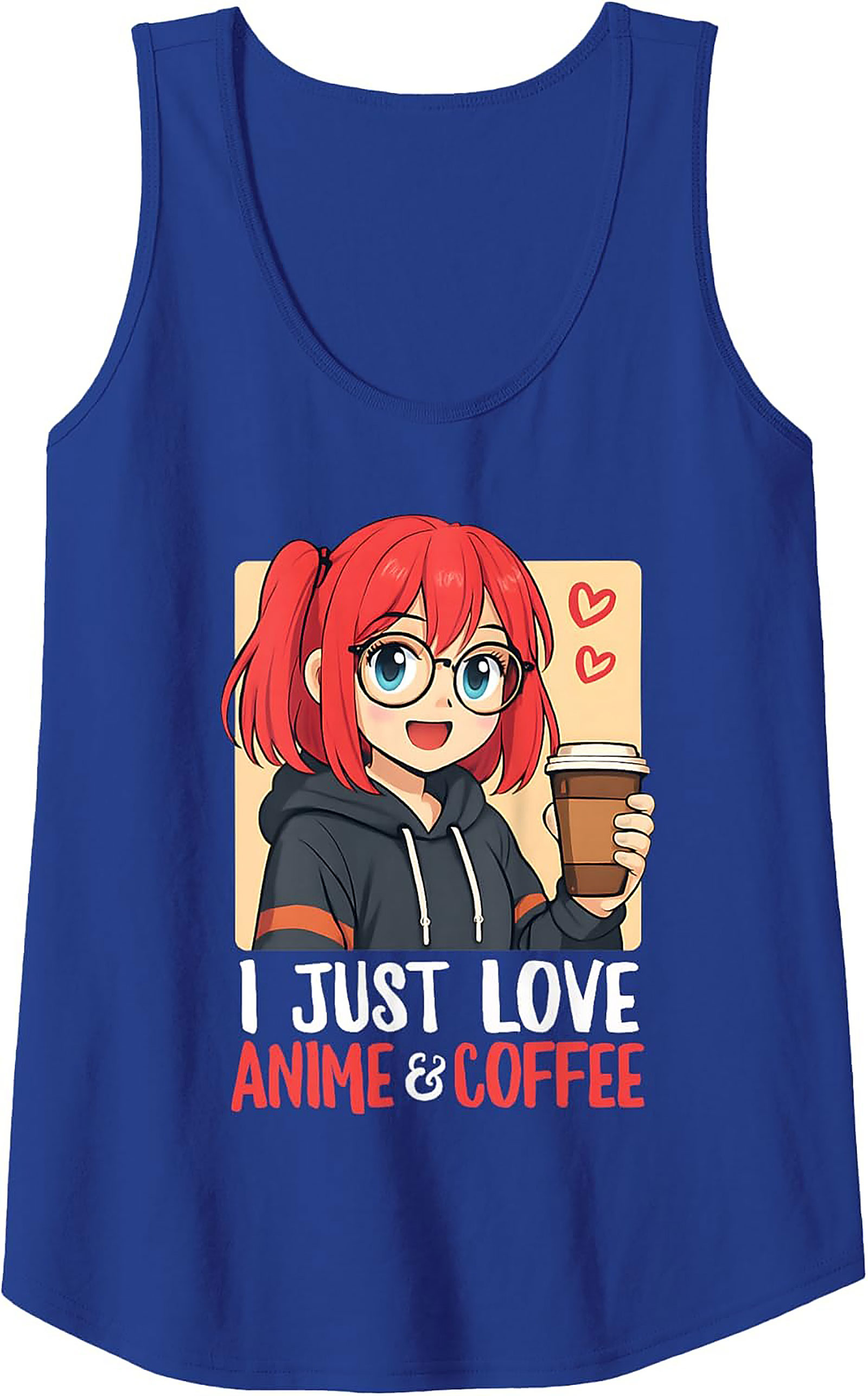 Anime & Coffee Graphic Tank Top | Unisex Sleeveless Shirt