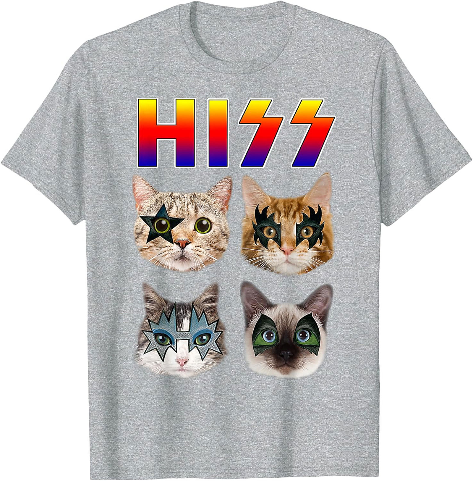 HISS Cat Rock Band T-shirt Funny Feline Graphic Tee