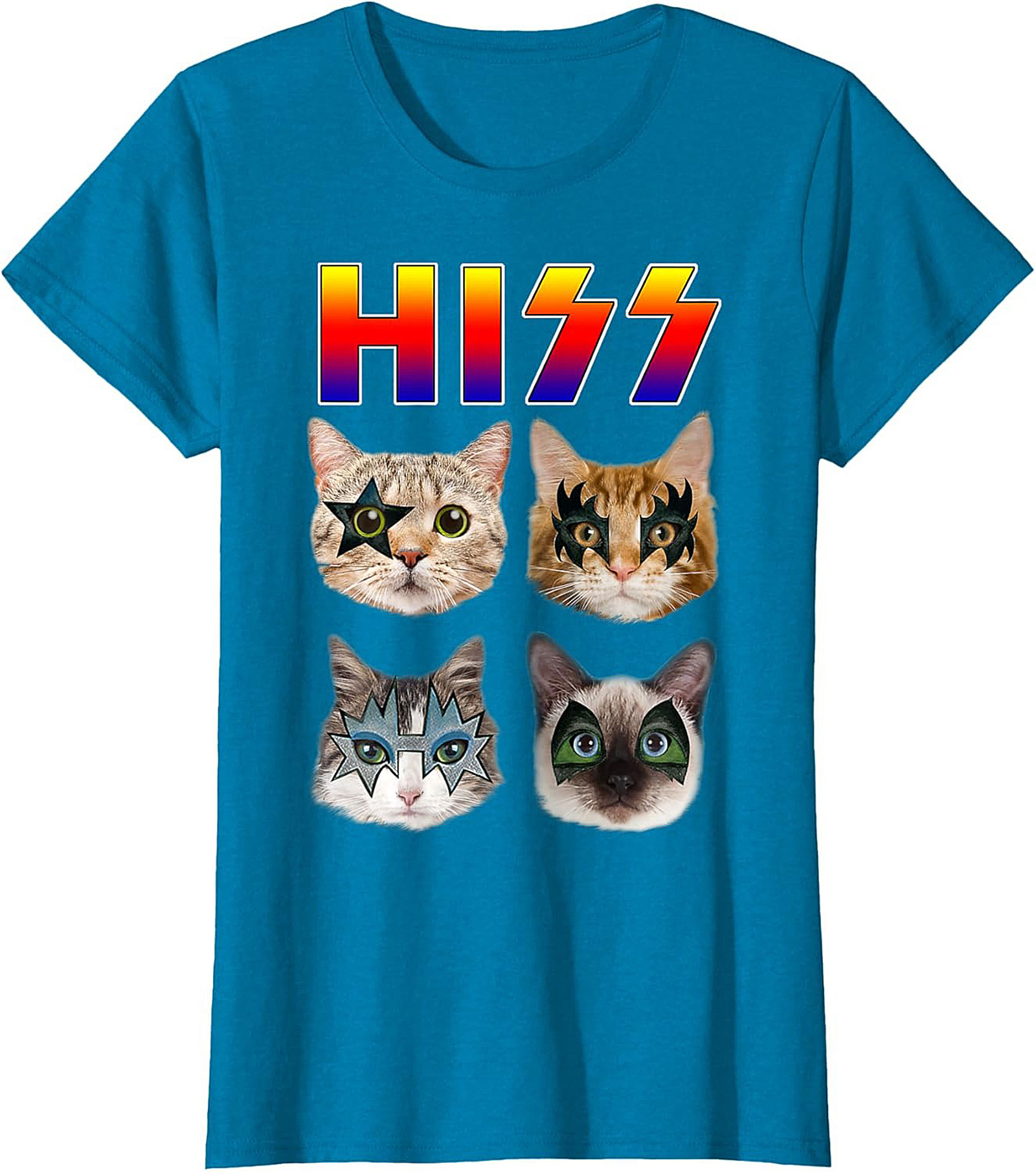 HISS Cat Rock Band T-shirt Funny Feline Graphic Tee