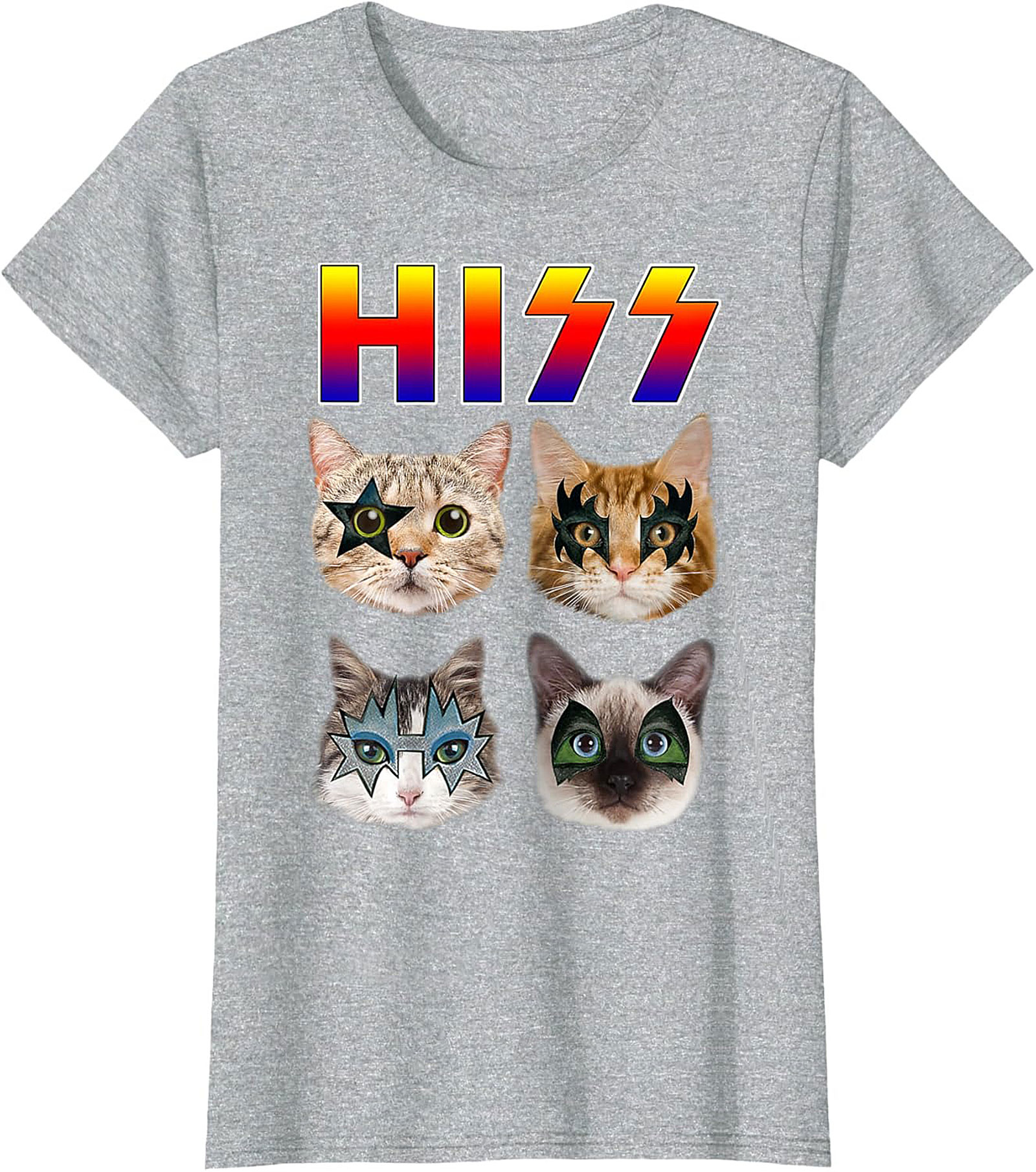 HISS Cat Rock Band T-shirt Funny Feline Graphic Tee