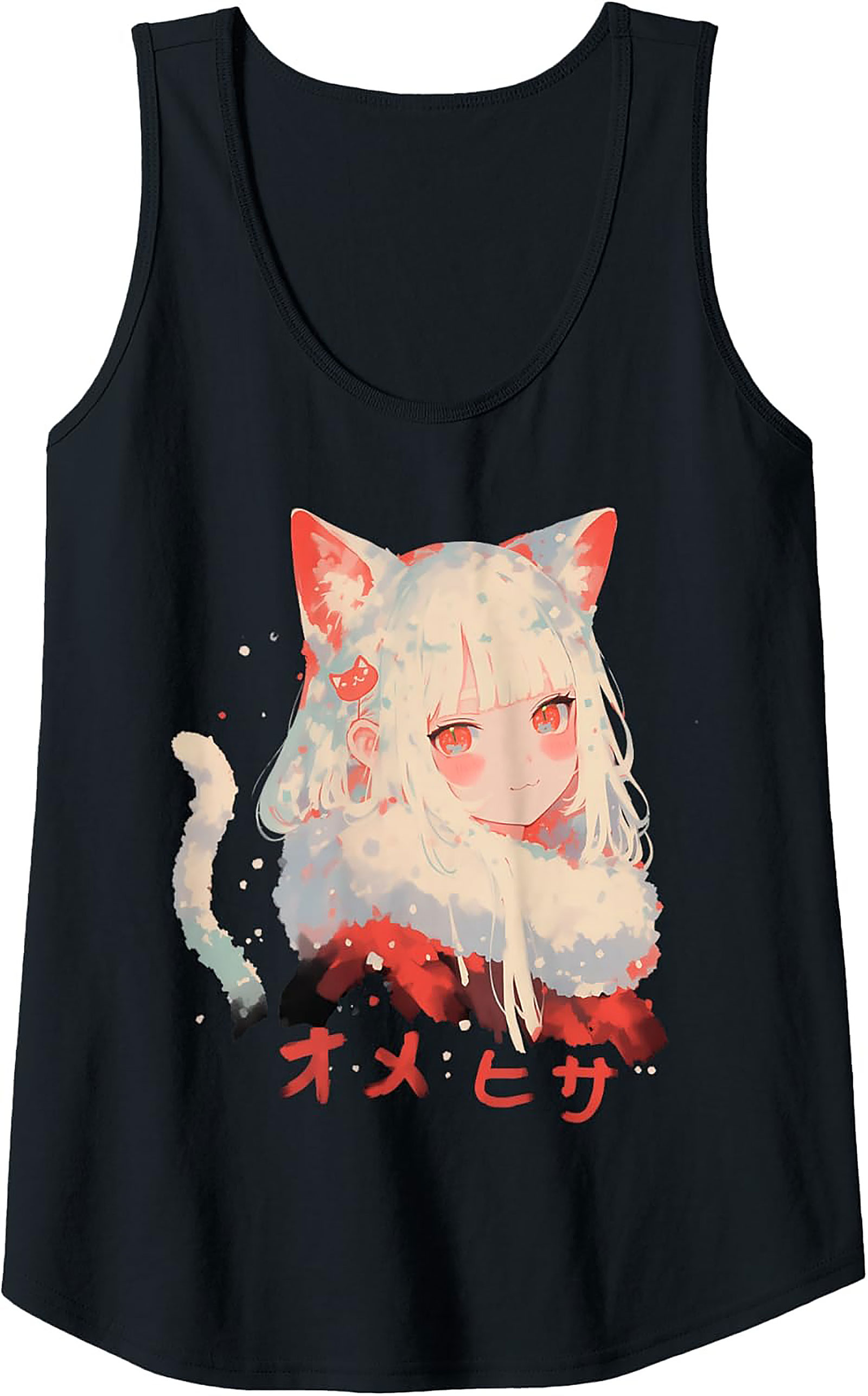 Anime Cat Girl Tank Top | Nekomimi Sleeveless Shirt