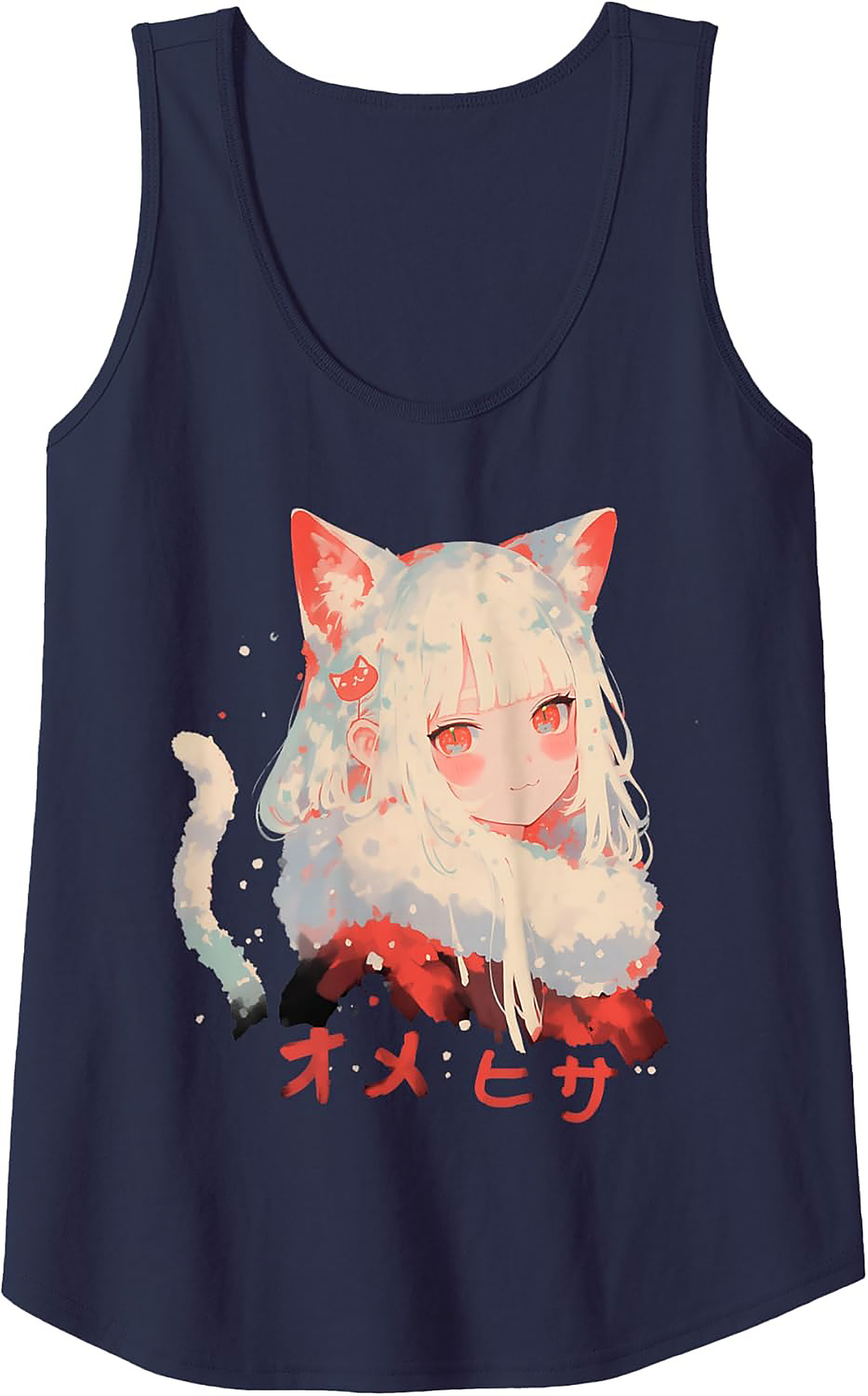 Anime Cat Girl Tank Top | Nekomimi Sleeveless Shirt