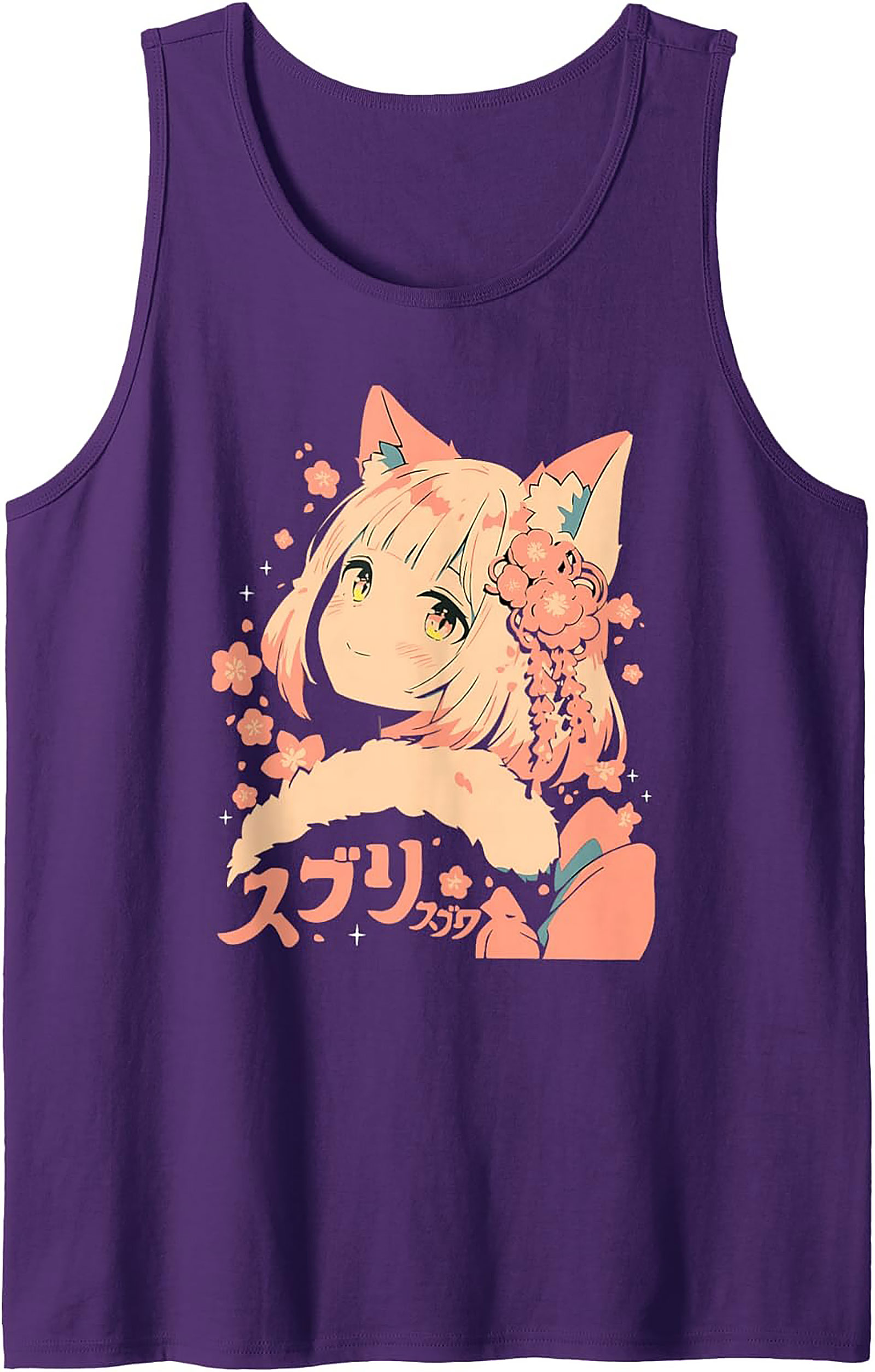 Kawaii Kitsune Anime Graphic Tank Top | Summer Sleeveless